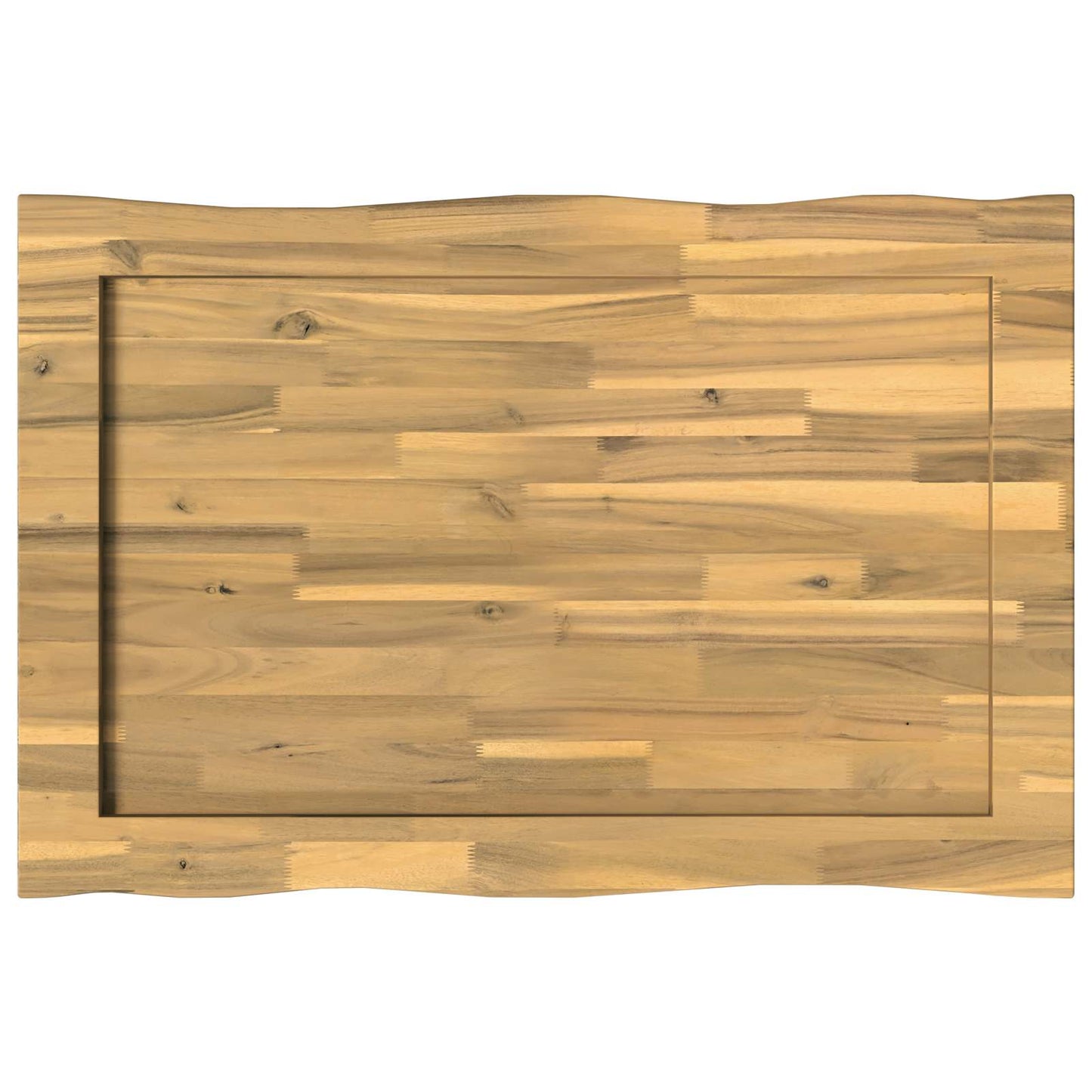 Live Edge Table Top 80 x 60 x 3.5 cm Rectangular White