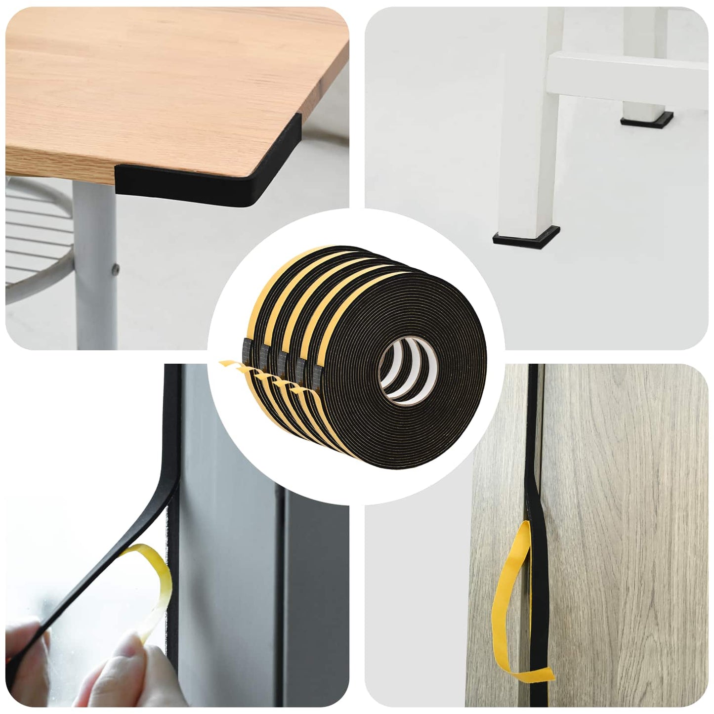 Self-adhesive Foam Tape 5 pcs Black 20mm x 10m CR Foam