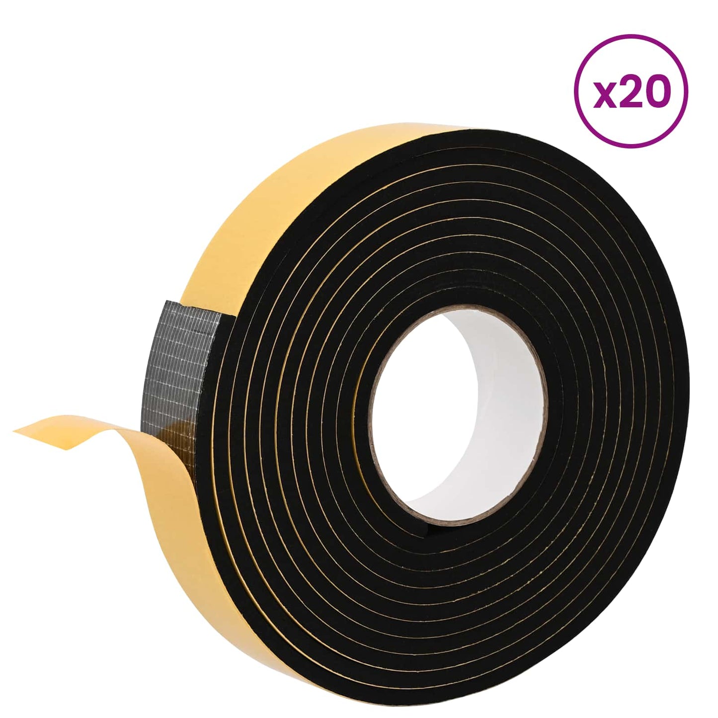 Self-adhesive Foam Tape 20 pcs Black 30mm x 5m CR Foam