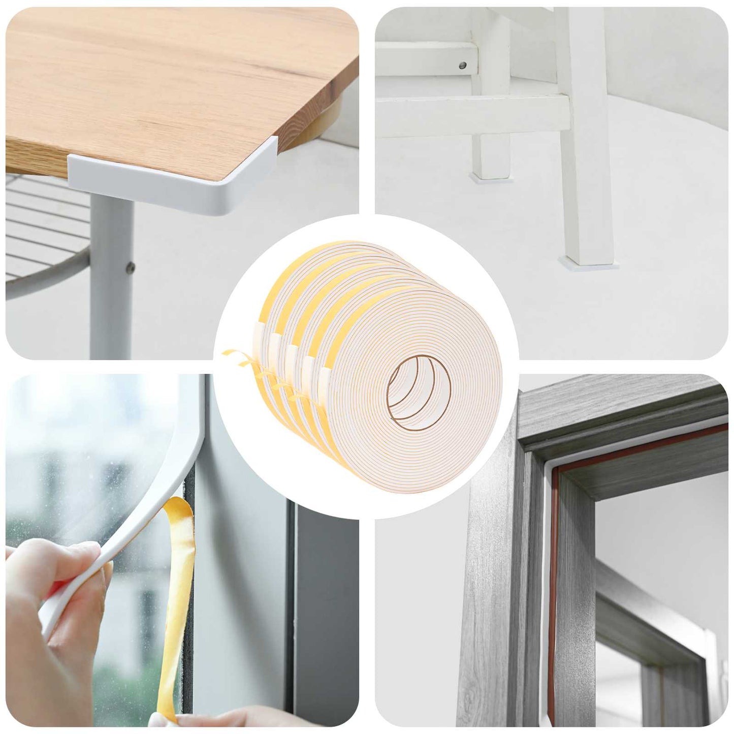 Self-adhesive Foam Tape 5 pcs White 15mm x 10m CR Foam