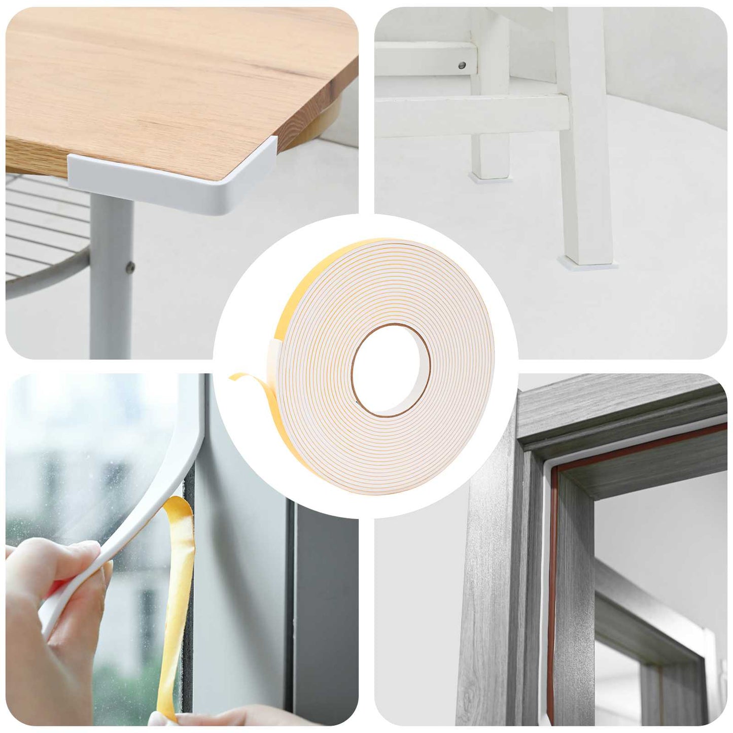 Self-adhesive Foam Tape 10 pcs White 15mm x 10m CR Foam