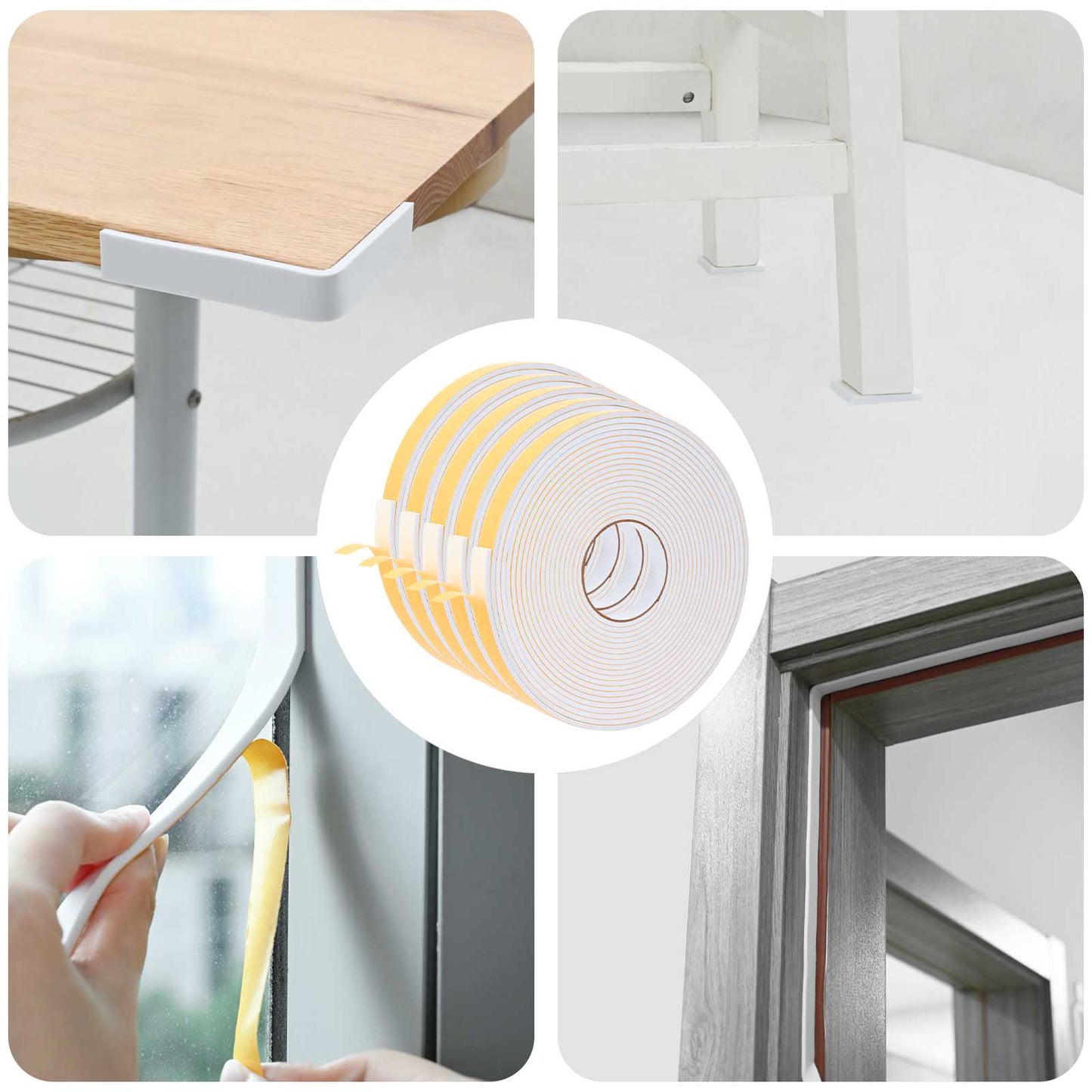 Self-adhesive Foam Tape 5 pcs White 20mm x 10m CR Foam