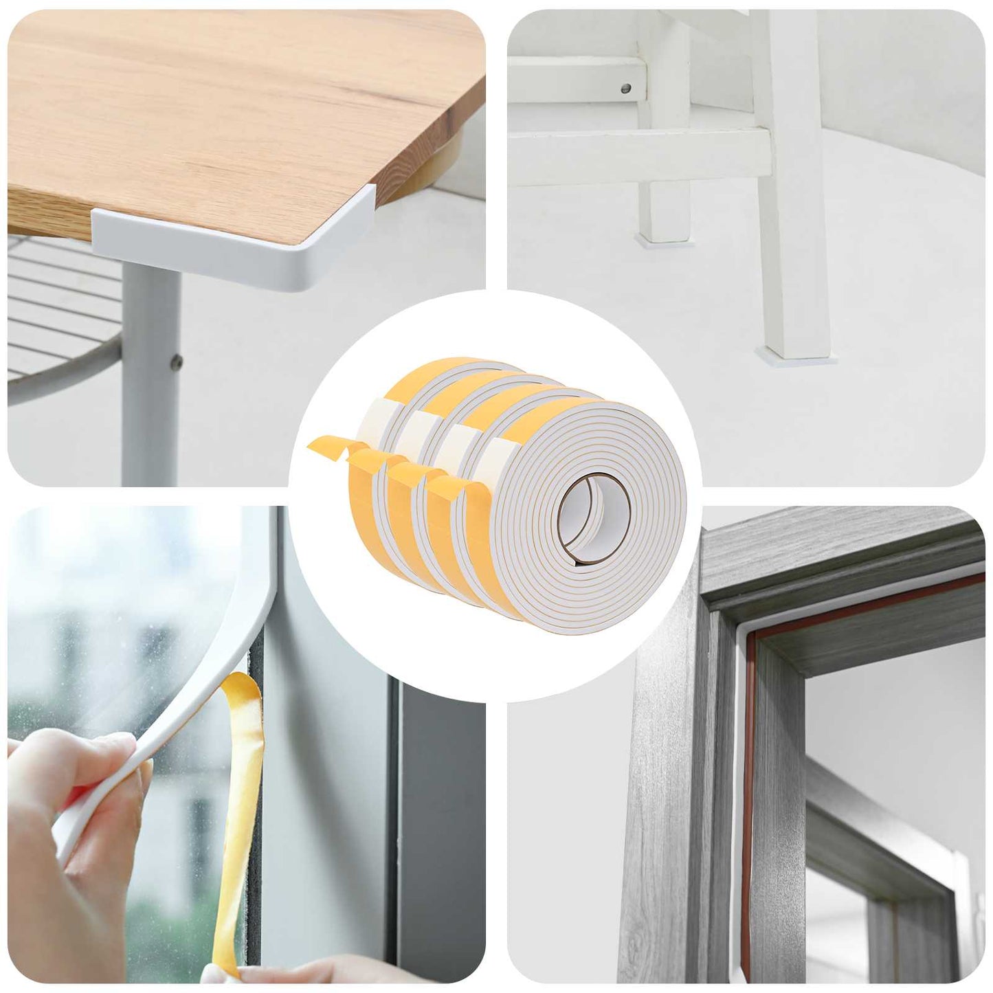 Self-adhesive Foam Tape 4 pcs White 40mm x 5m CR Foam