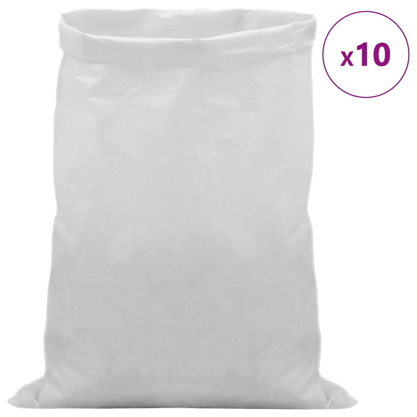 Woven Sacks 10 pcs White 40 x 60 cm PP