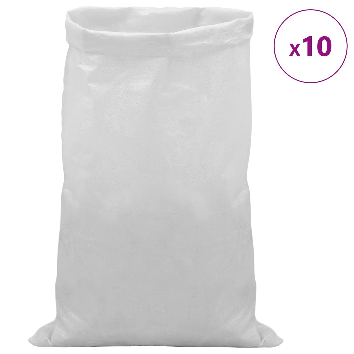 Woven Sacks 10 pcs White 65 x 115 cm PP