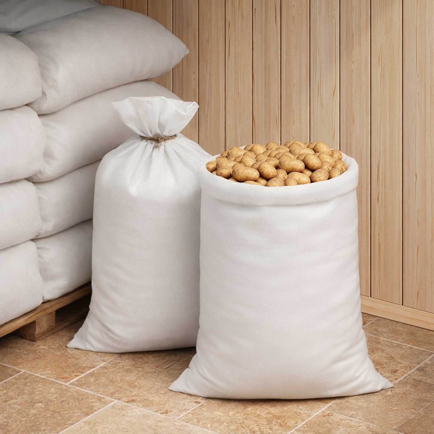 Woven Sacks 50 pcs White 65 x 115 cm PP