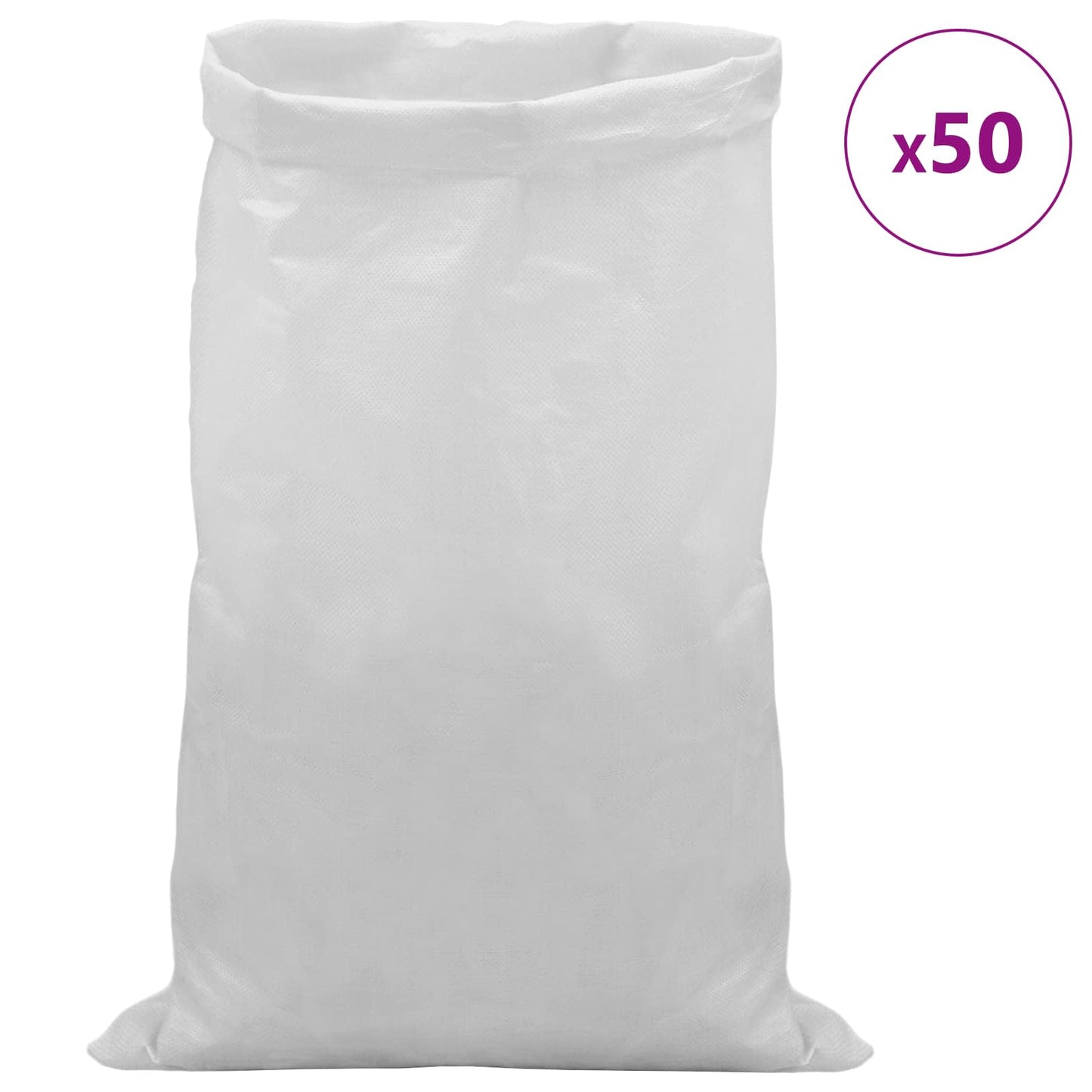 Woven Sacks 50 pcs White 70 x 110 cm PP