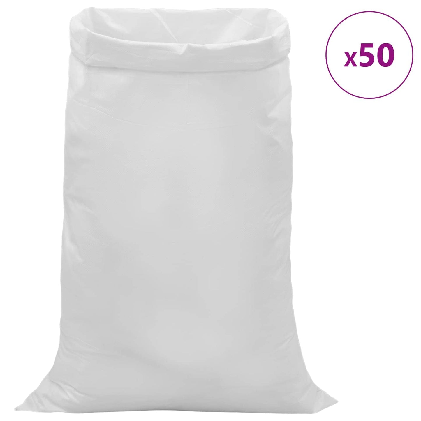 Woven Sacks 50 pcs White 100 x 150 cm PP
