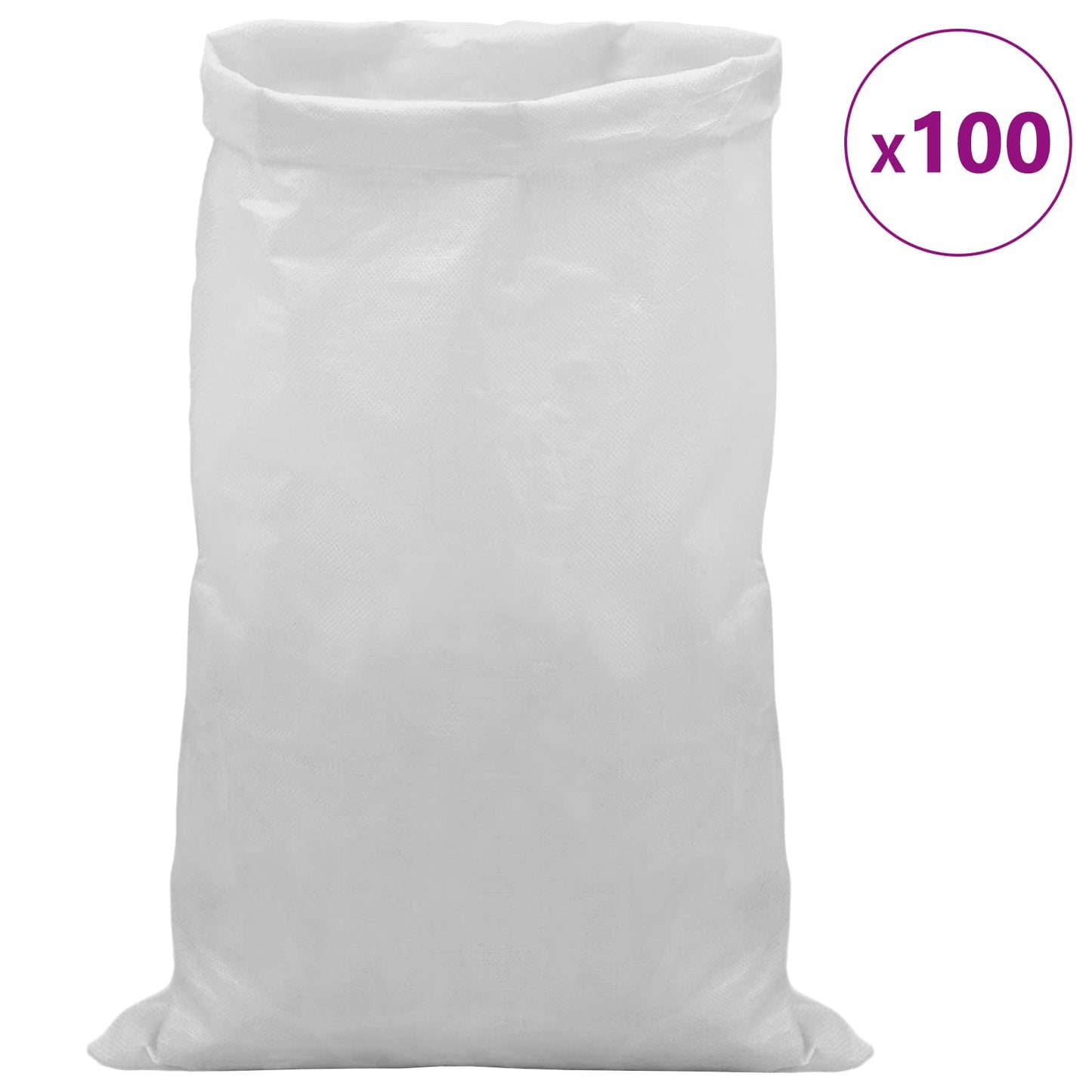 Woven Sacks 100 pcs White 60 x 110 cm PP