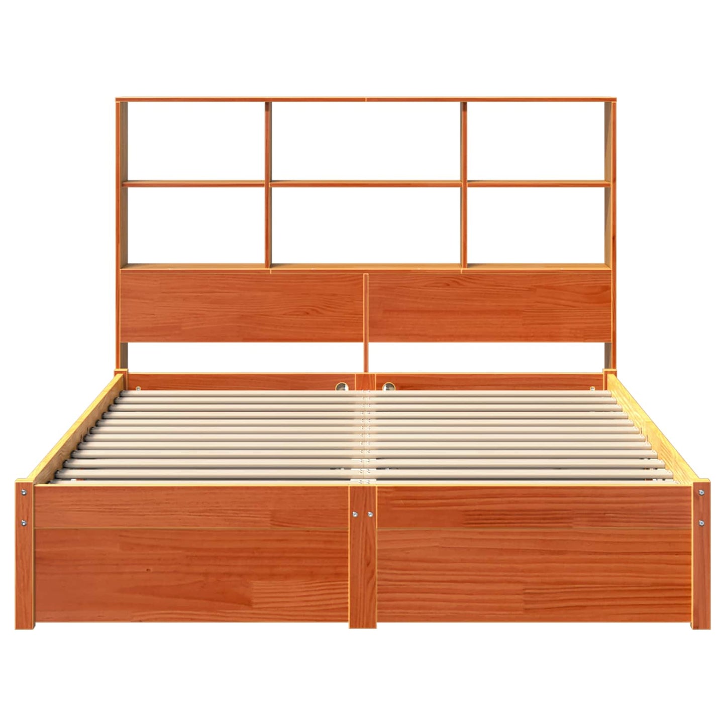 Bed Frame with Storage Headboard Wax Brown 150 x 200 cm