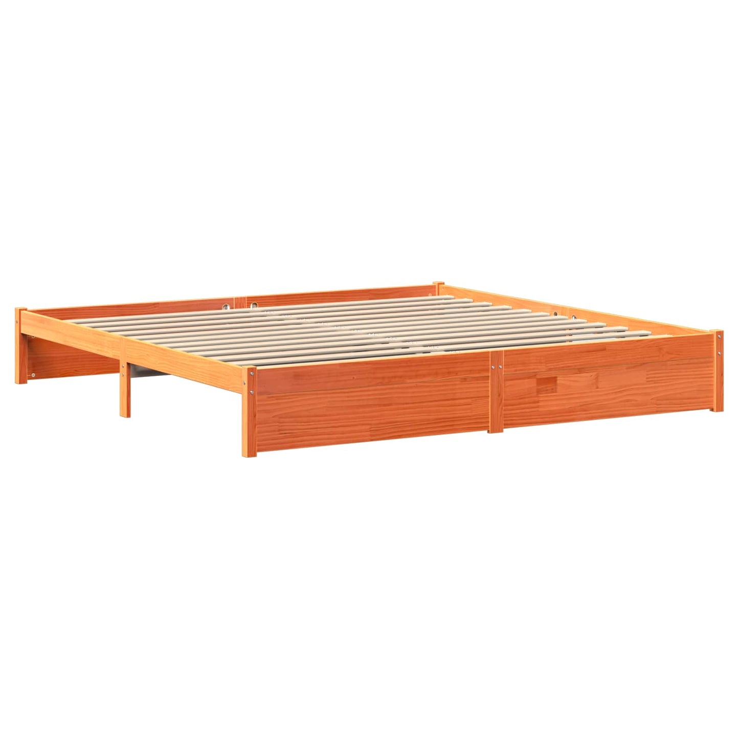 Bed Frame with Storage Headboard Wax Brown 200 x 200 cm