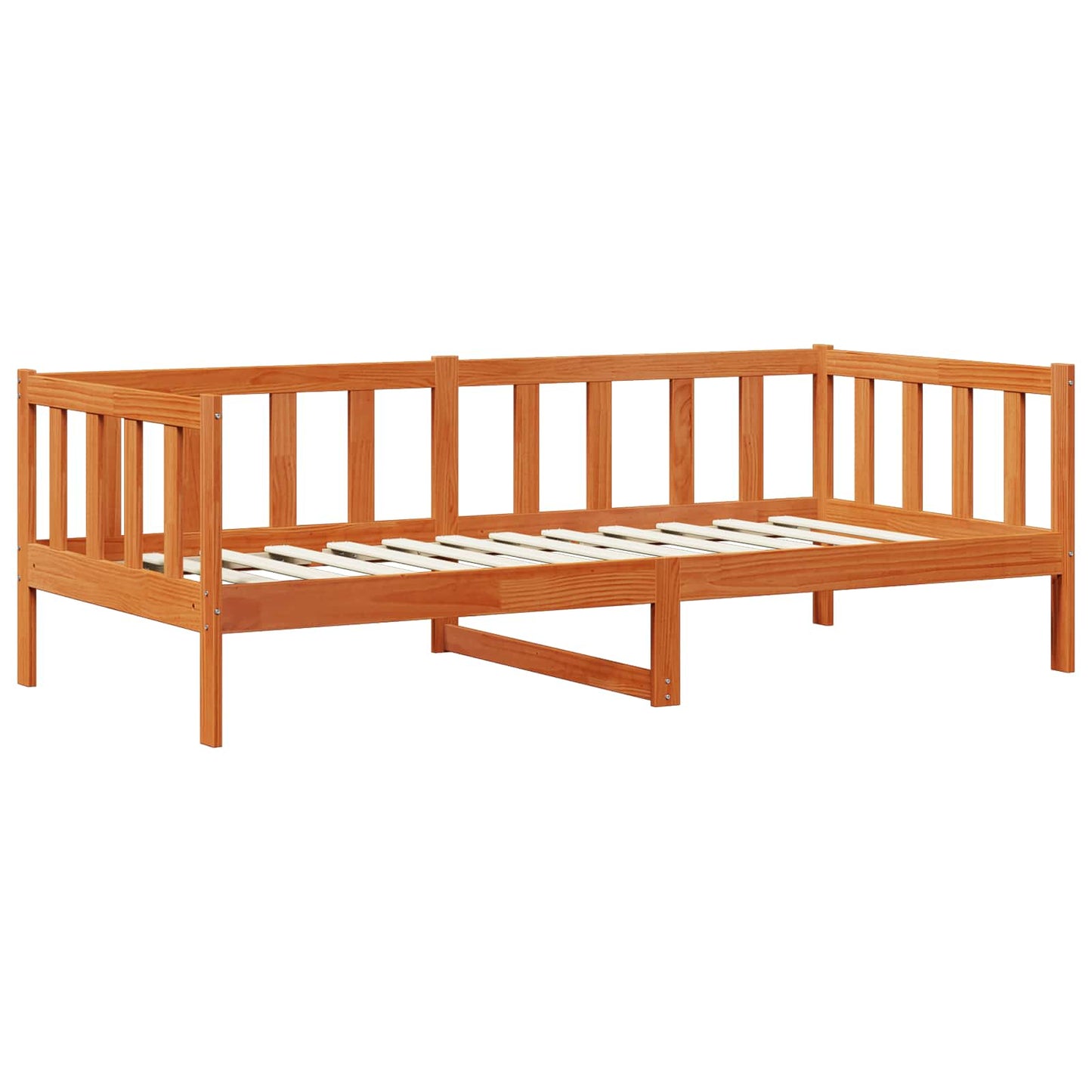 Day Bed Set Wax Brown 90 x 200 cm Solid Pine Wood