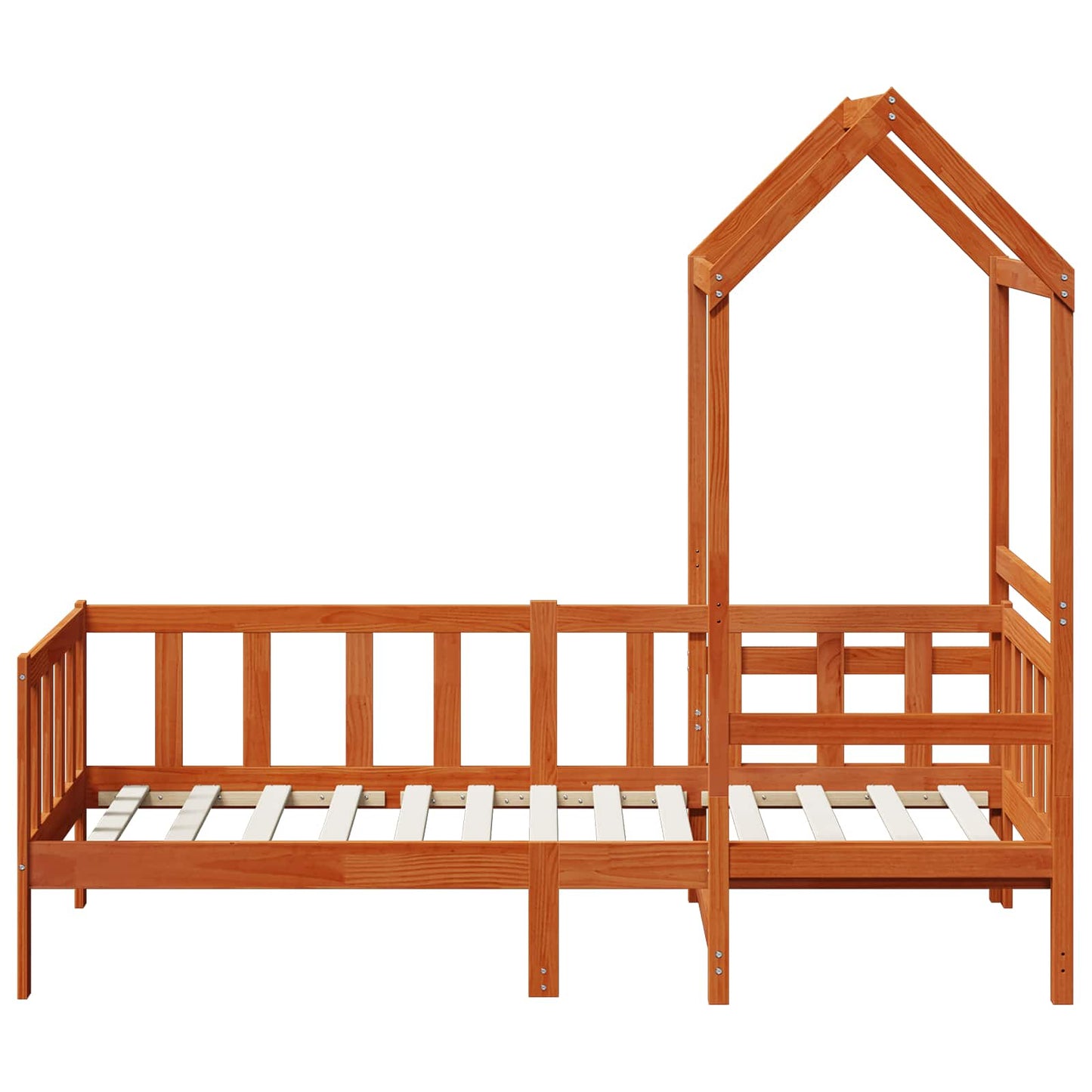Day Bed Set 2 pcs Wax Brown Solid Pine Wood