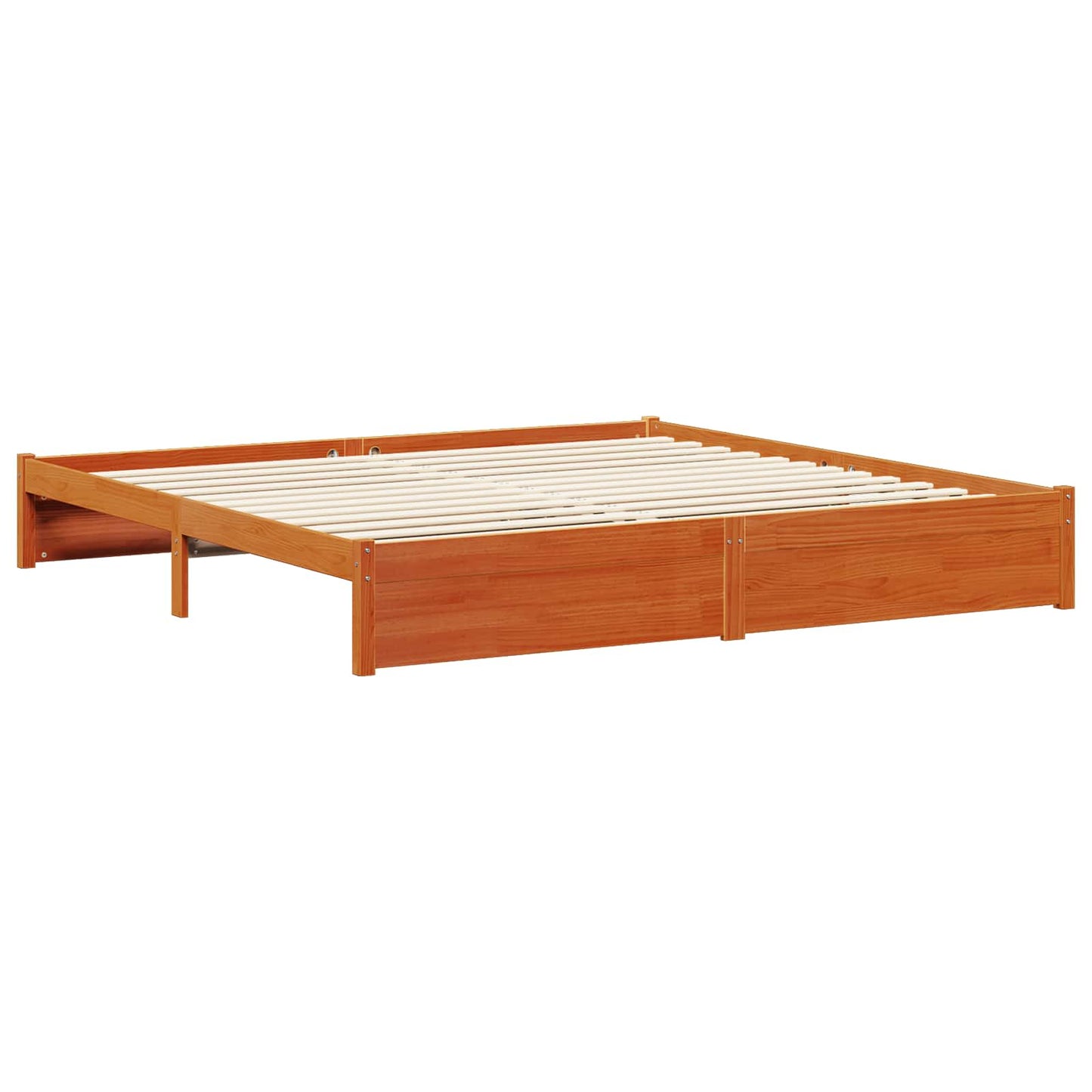 Bed Frame with Headboard 2 pcs Wax Brown Solid Pine Wood