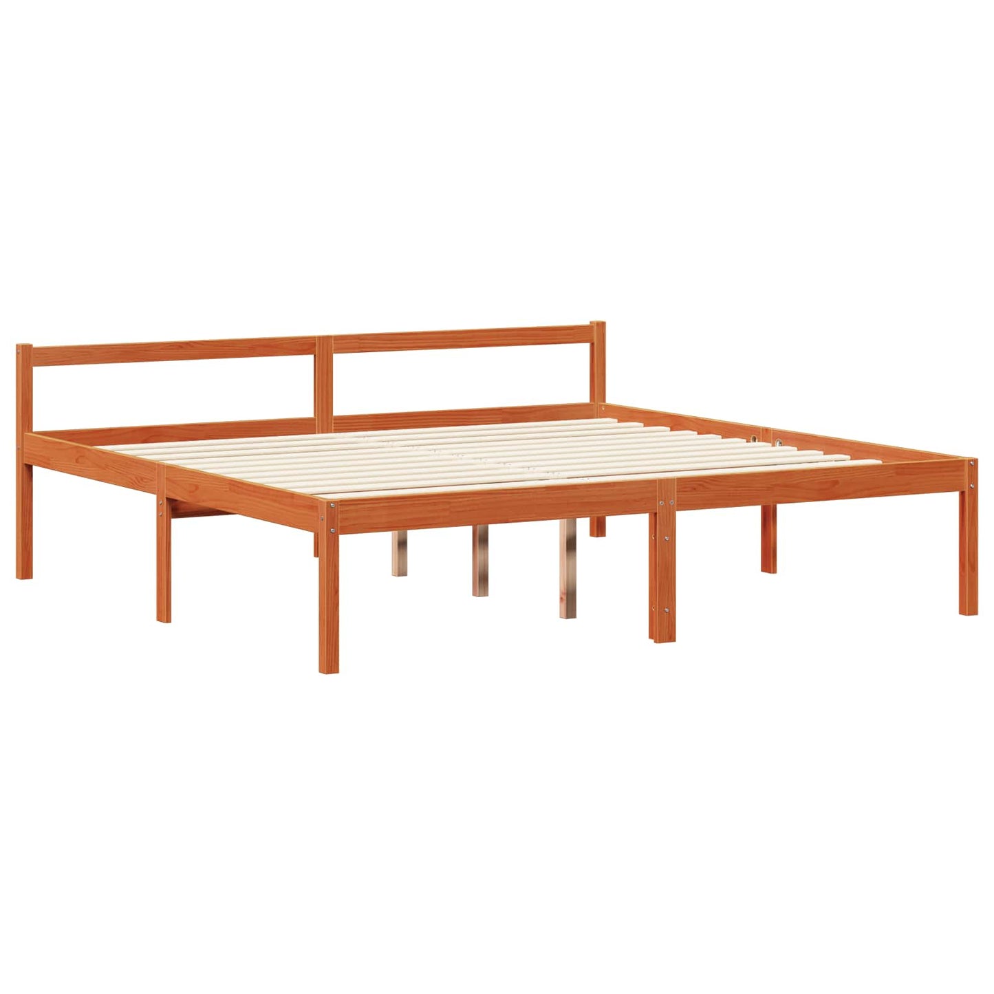 Bed Frame with Headboard 2 pcs Wax Brown Solid Pine Wood