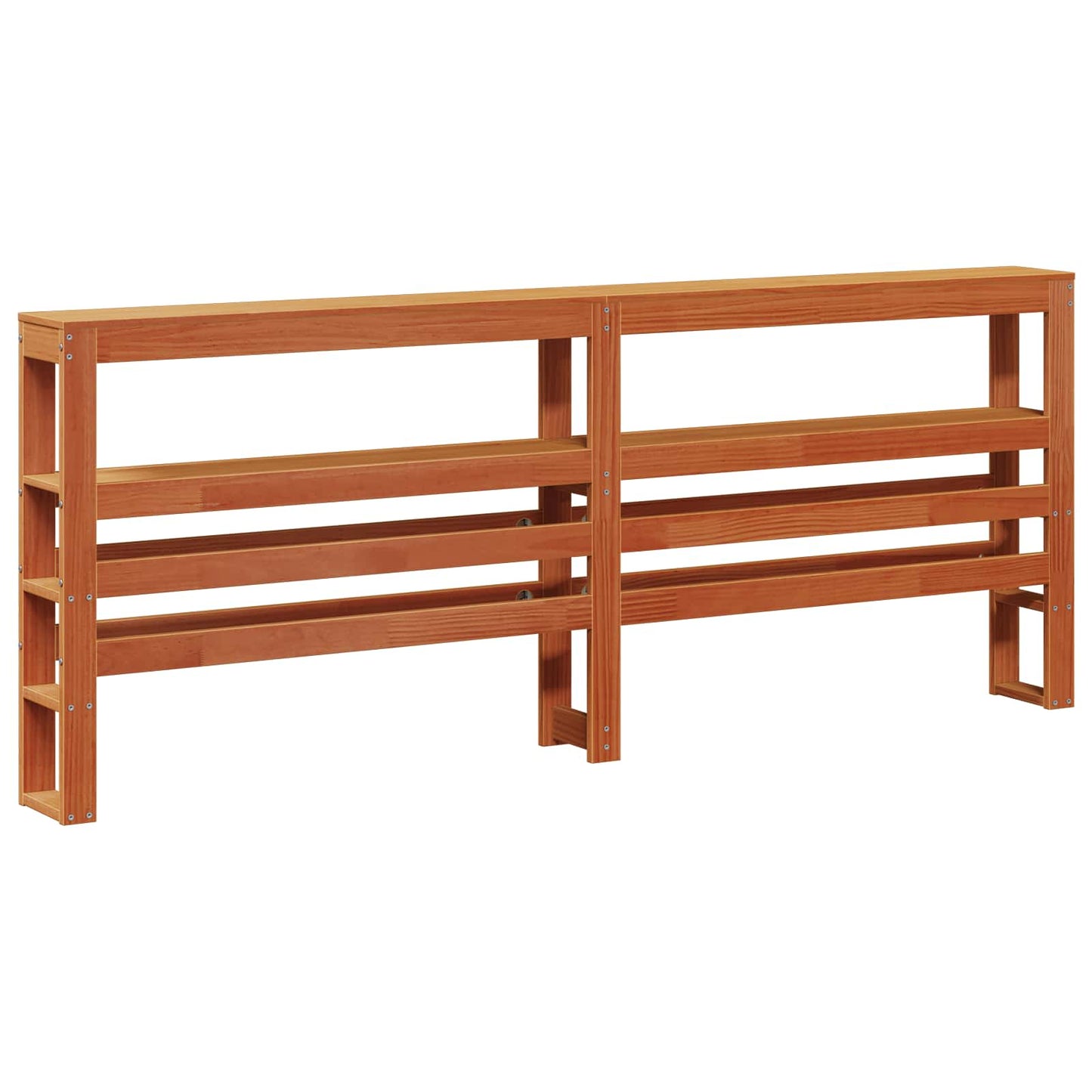 Bed Frame with Headboard 2 pcs Wax Brown Solid Pine Wood