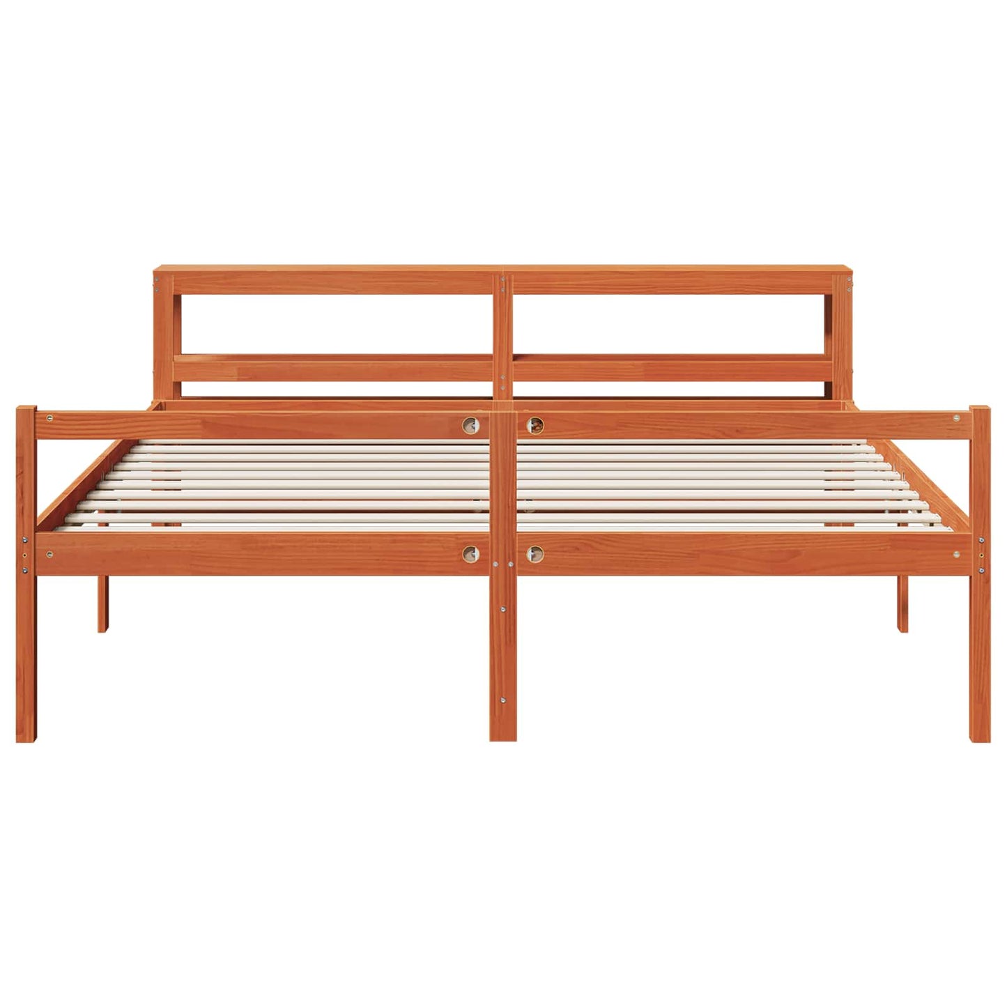 Bed Frame with Headboard 2 pcs Wax Brown Solid Pine Wood