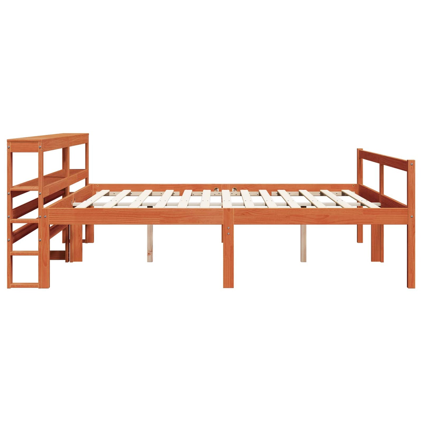 Bed Frame with Headboard 2 pcs Wax Brown Solid Pine Wood