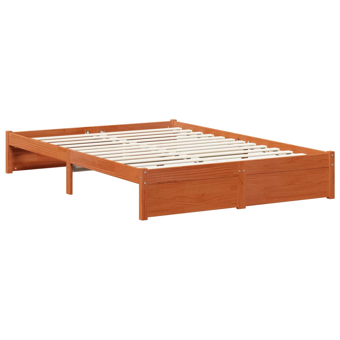 Bed Frame with Drawer Wax Brown 150 x 200 cm Solid Pine Wood