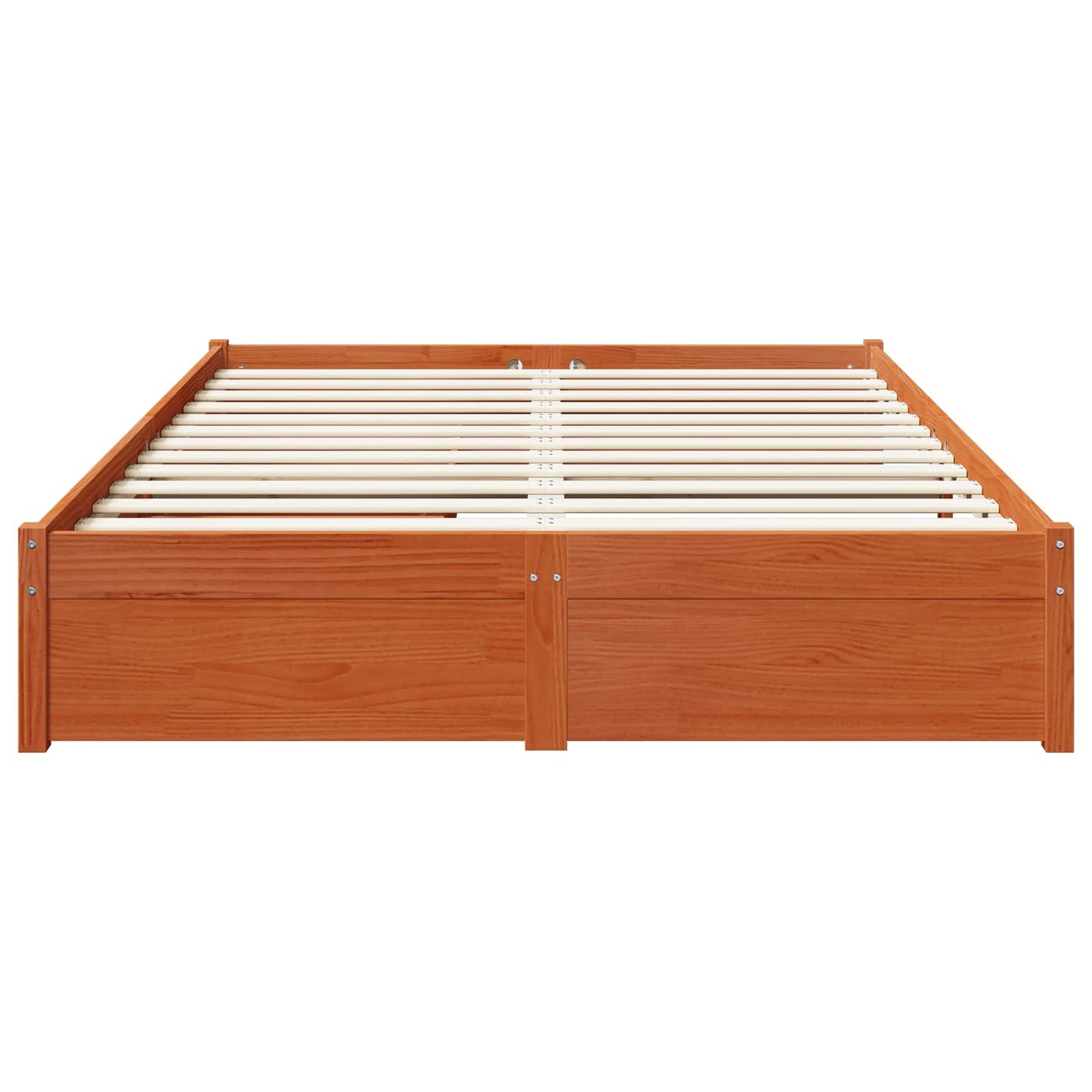 Bed Frame with Drawer Wax Brown 150 x 200 cm Solid Pine Wood