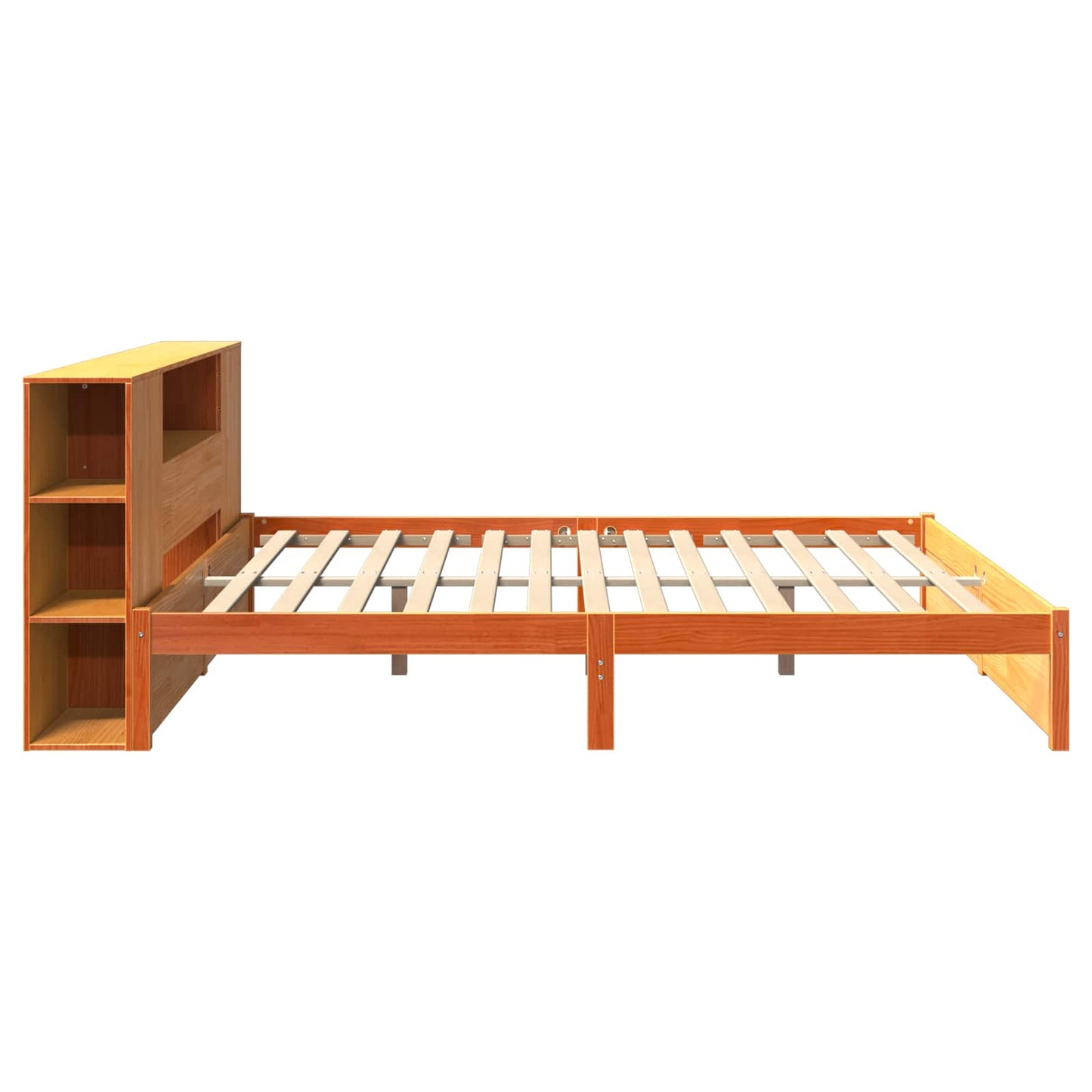 Bed Frame with Storage Headboard with Headboard 2 pcs Wax Brown