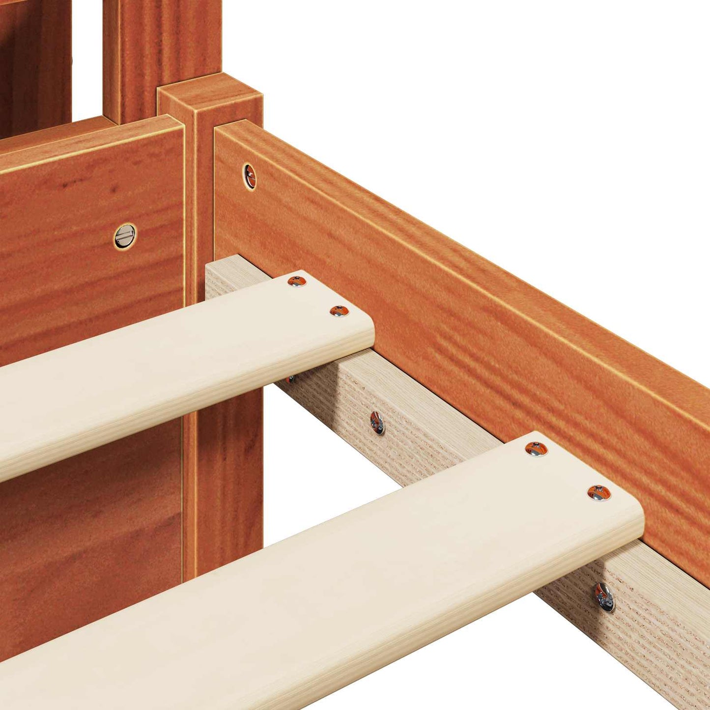 Bed Frame with Headboard Wax Brown 140 x 200 cm Solid Pine Wood