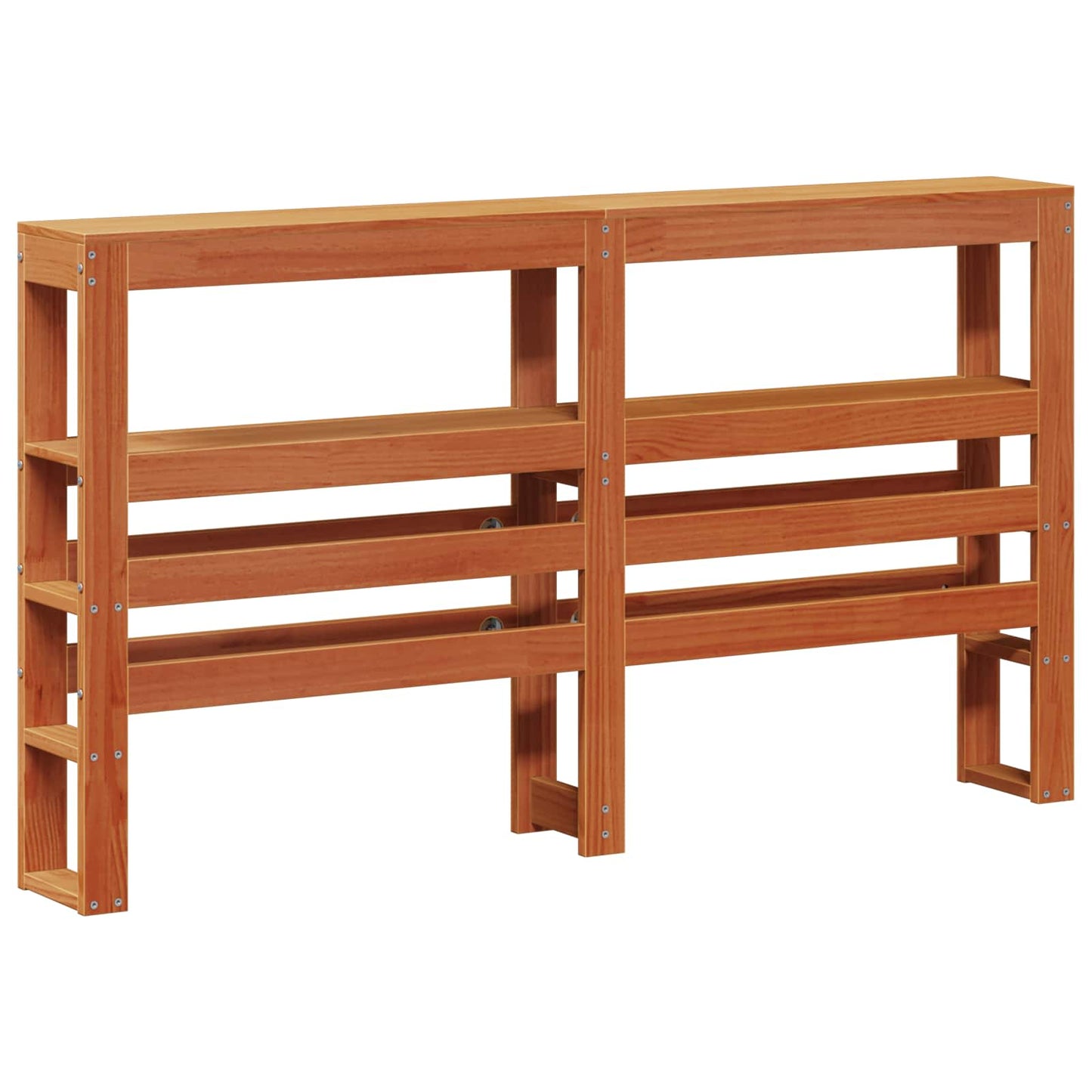 Bed Frame with Headboard Wax Brown 140 x 200 cm Solid Pine Wood
