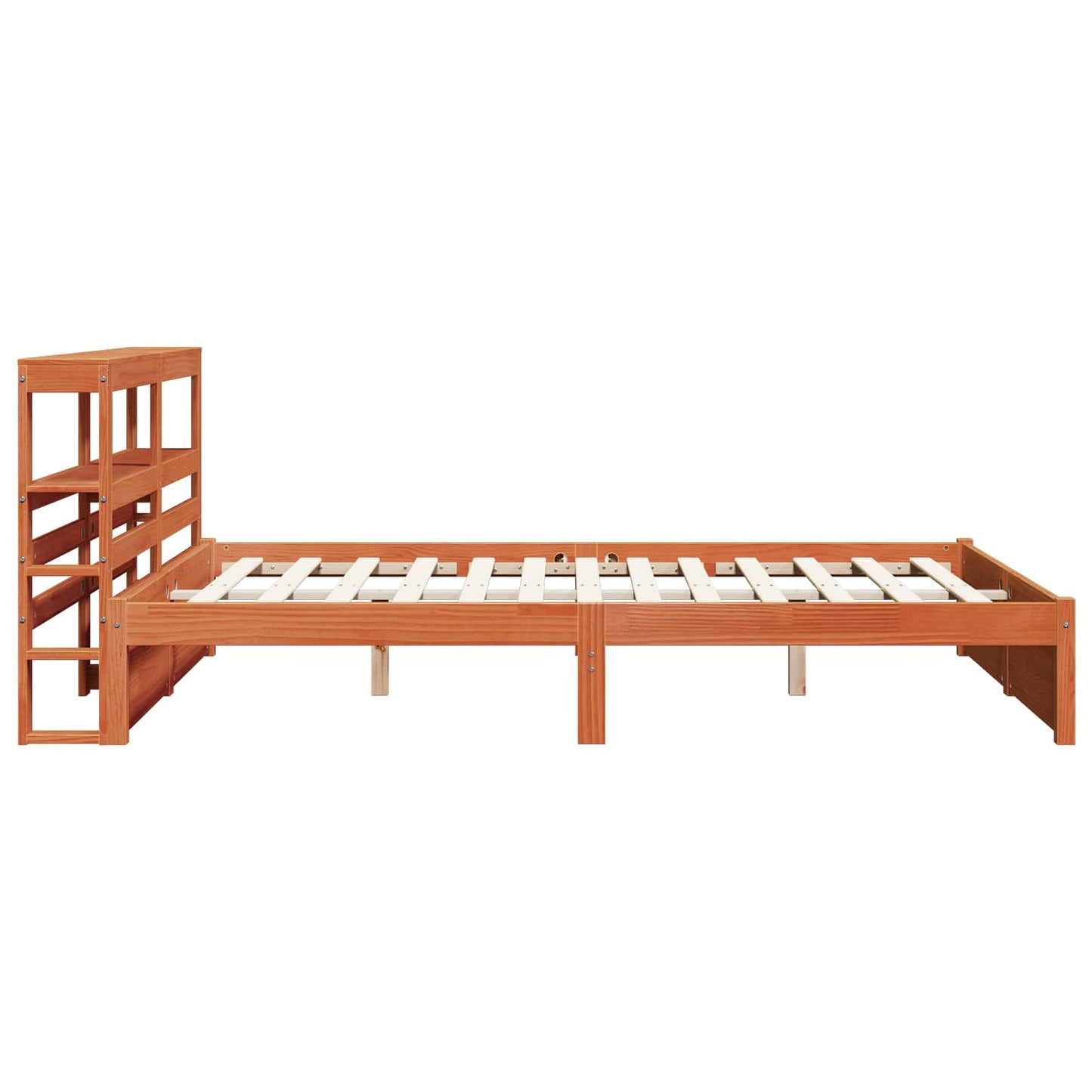 Bed Frame with Headboard Wax Brown 140 x 200 cm Solid Pine Wood