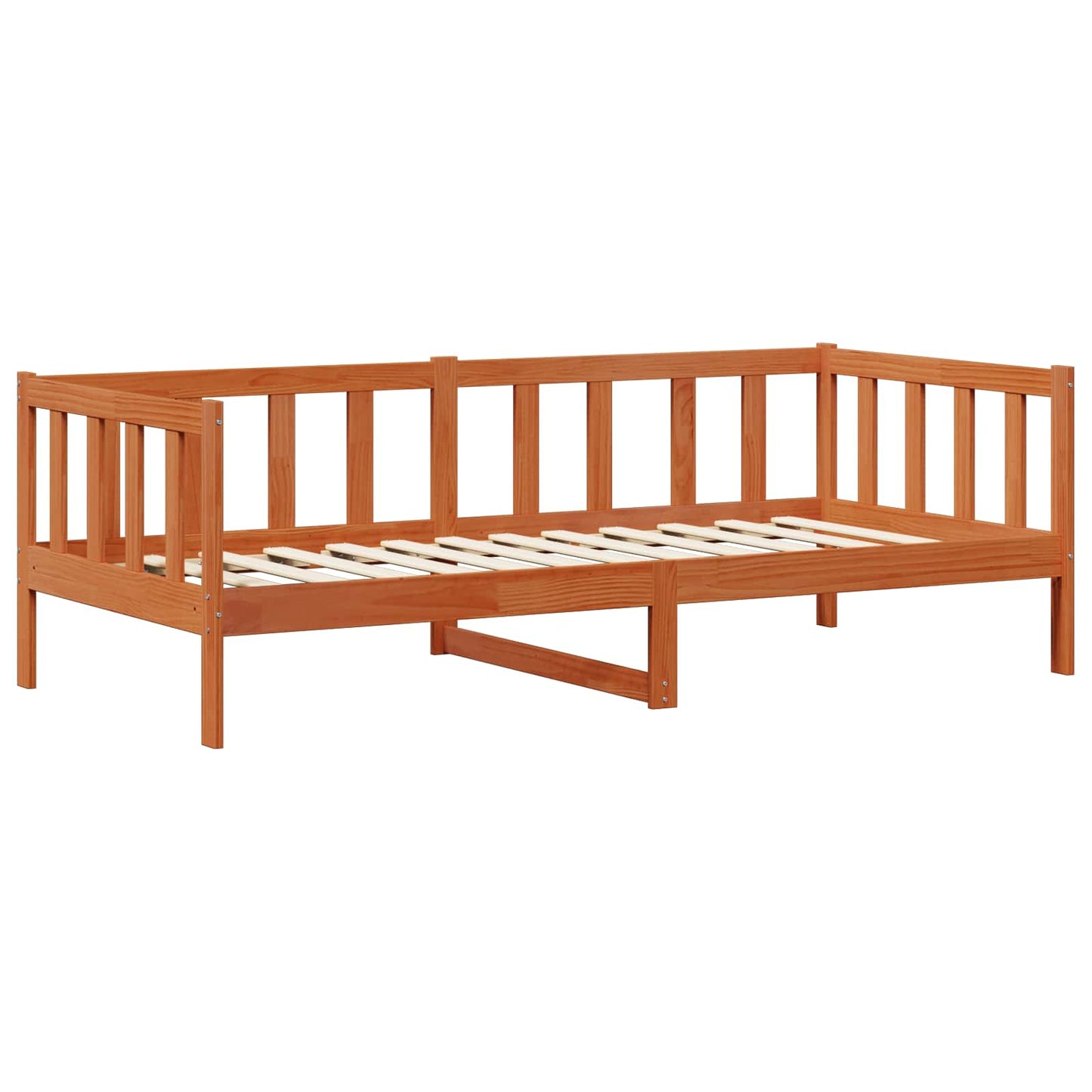 Day bed with Headboard 3 pcs Wax Brown Solid Pine Wood