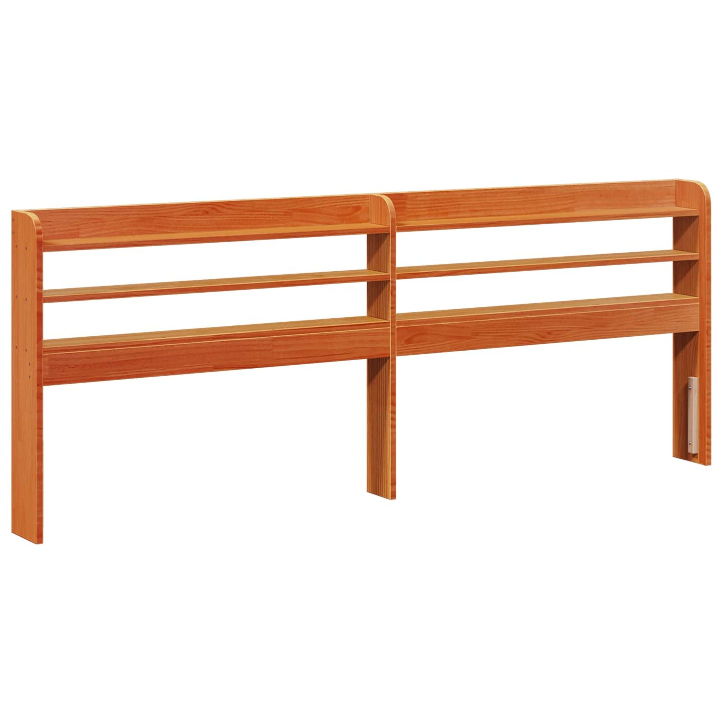 Bed Frame with Headboard Wax Brown 200 x 200 cm Solid Pine Wood