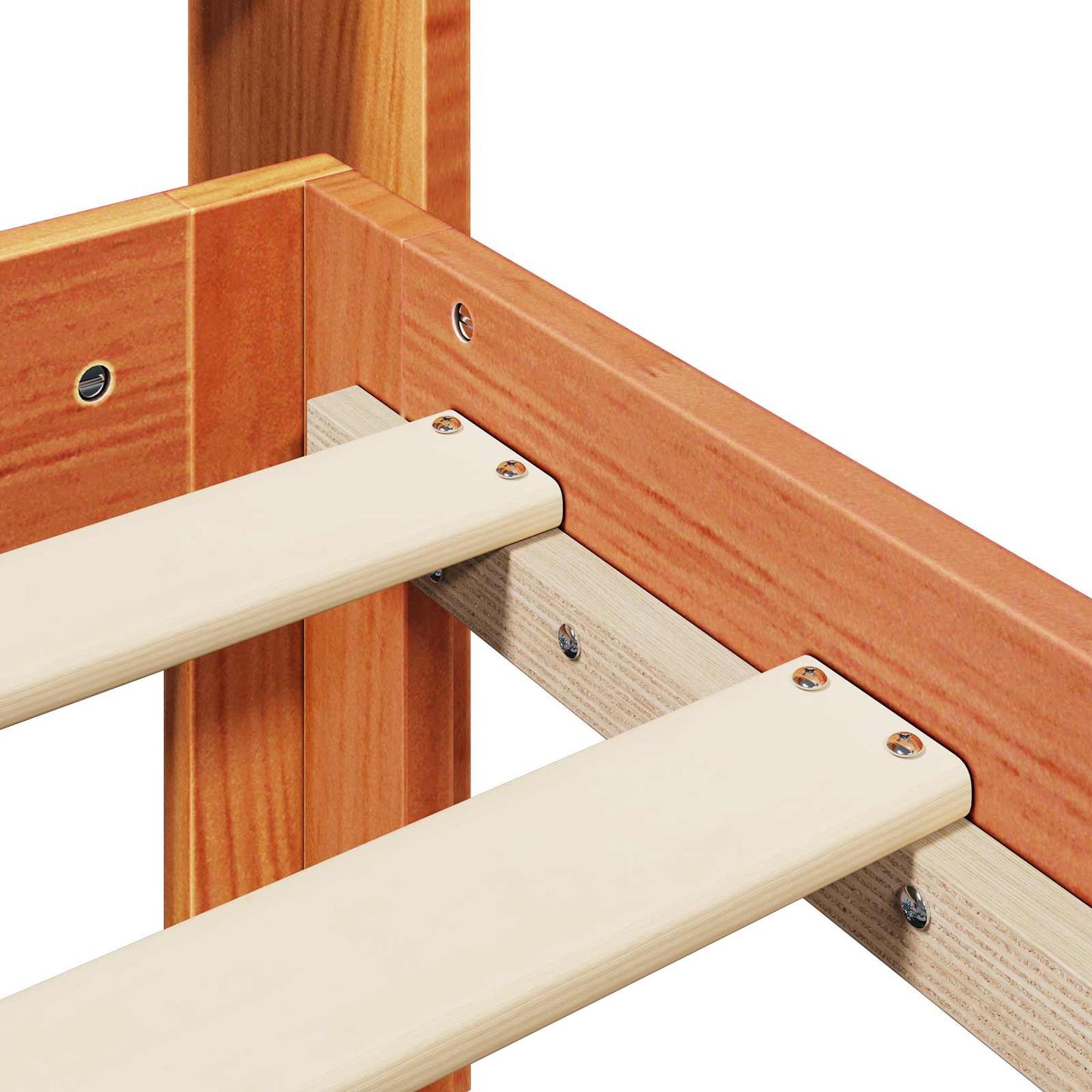 Bed Frame with Headboard 2 pcs Wax Brown Solid Pine Wood