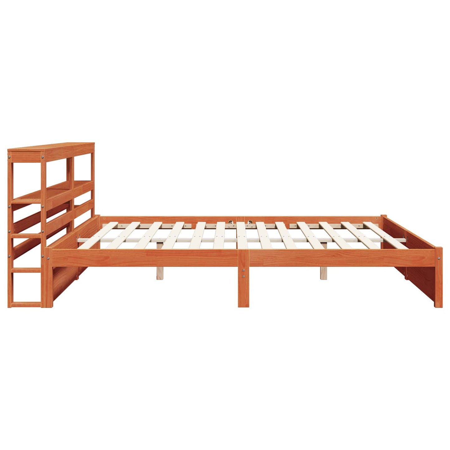 Bed Frame with Headboard Wax Brown 180 x 200 cm Solid Pine Wood