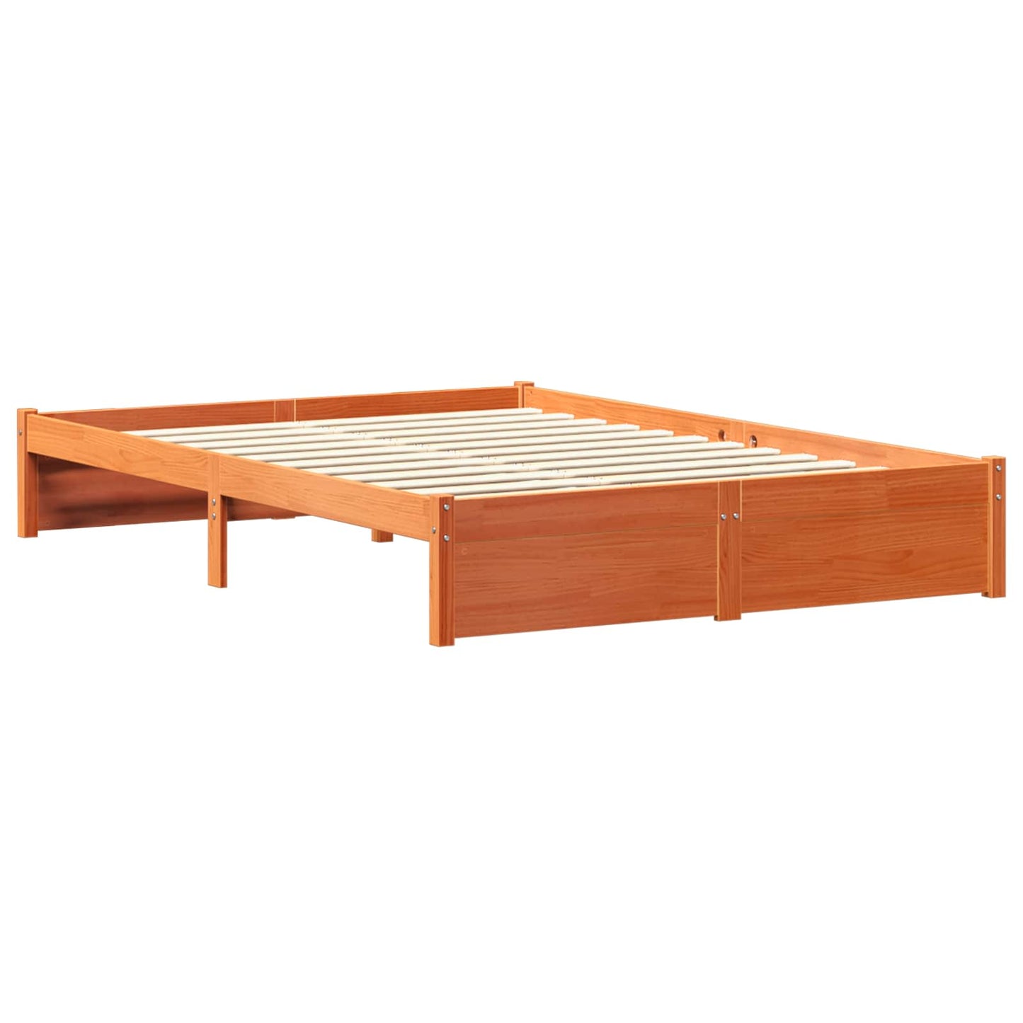 Bed Frame with Storage Headboard with Headboard 2 pcs Wax Brown