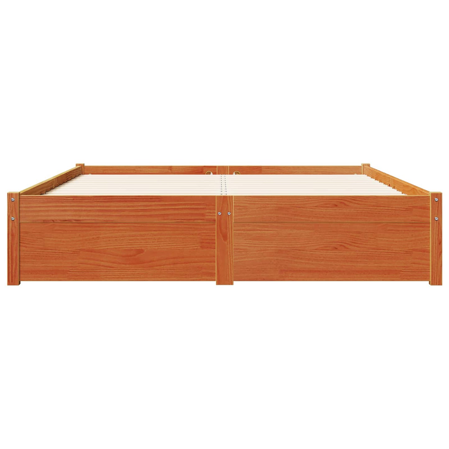 Bed Frame with Drawer Wax Brown 140 x 200 cm Solid Pine Wood