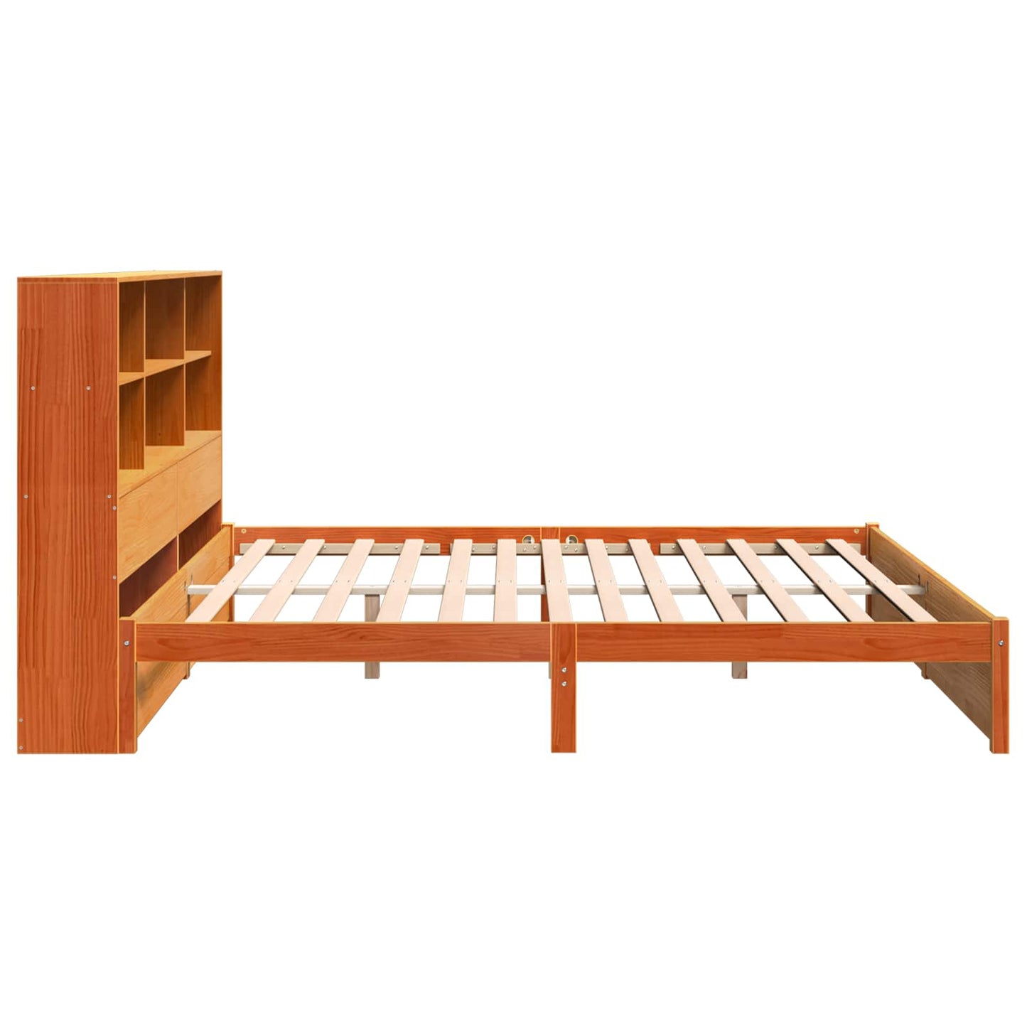 Bed Frame with Storage Headboard Wax Brown 180 x 200 cm