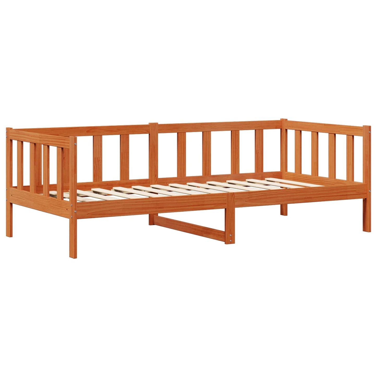 Day Bed Set 2 pcs Wax Brown Solid Pine Wood