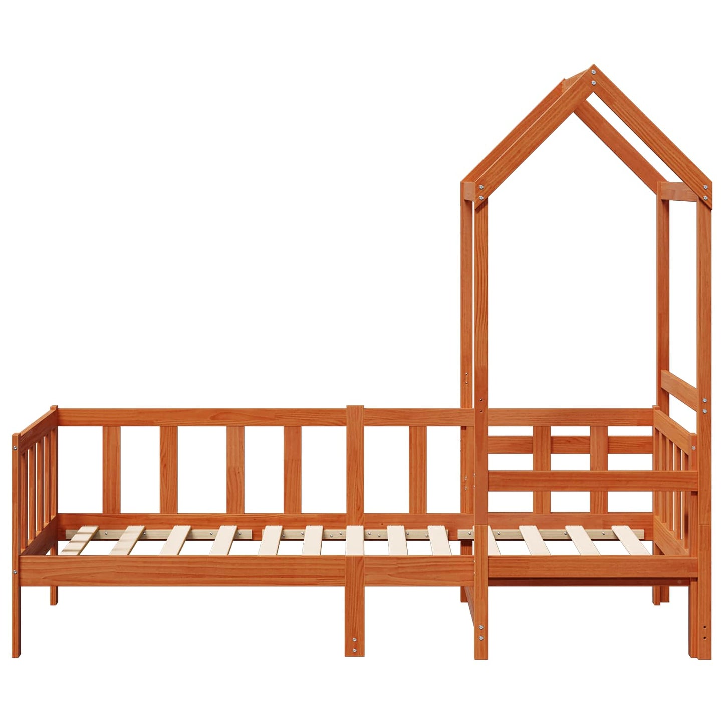 Day Bed Set 2 pcs Wax Brown Solid Pine Wood