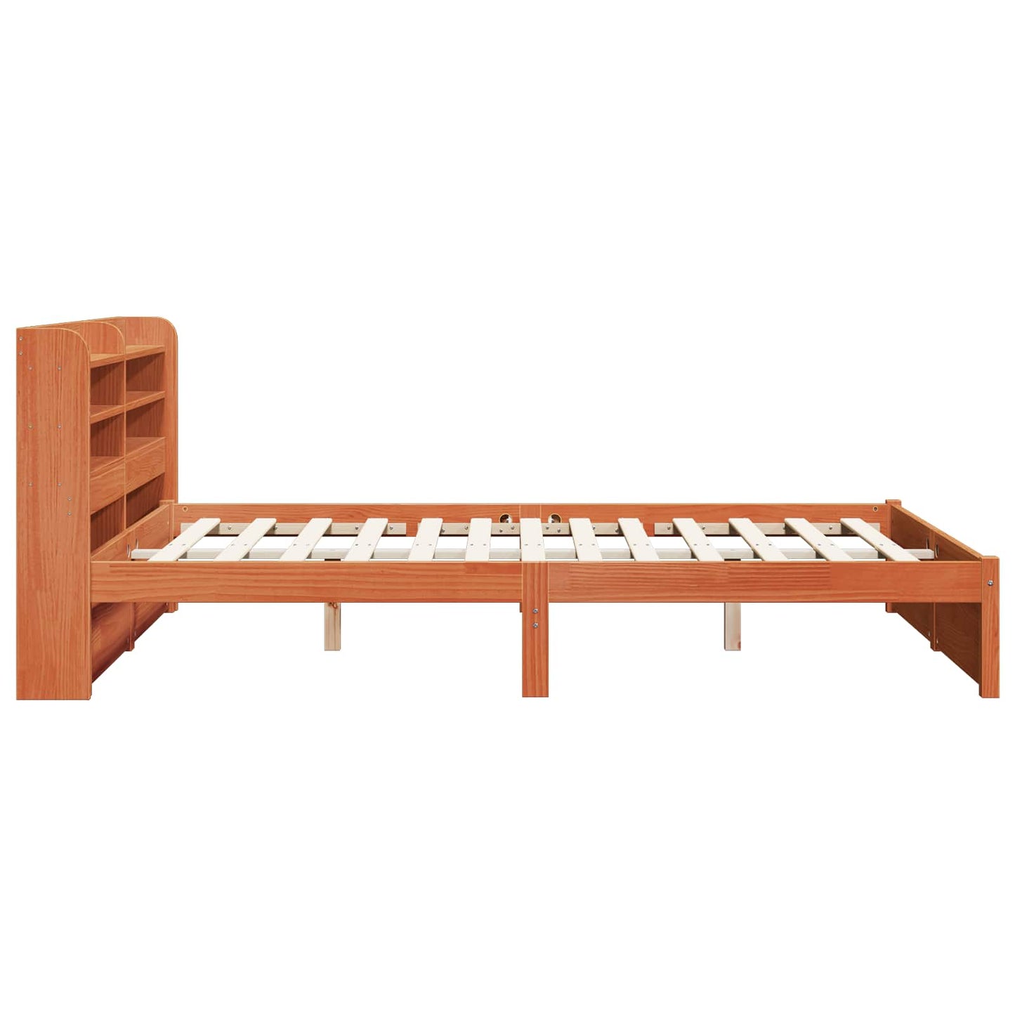 Bed Frame with Headboard Wax Brown 150 x 200 cm Solid Pine Wood