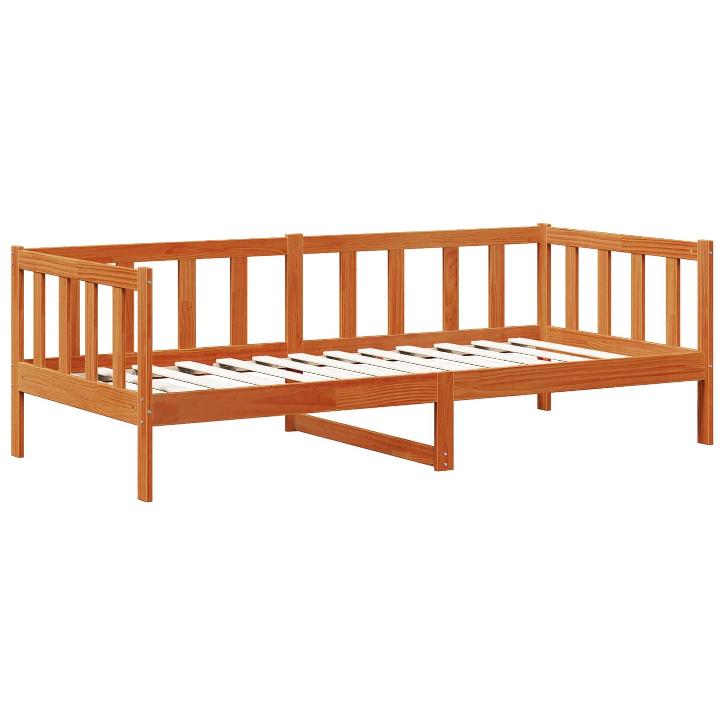 Daybed with Drawer with Wheel 3 pcs Wax Brown Solid Pine Wood