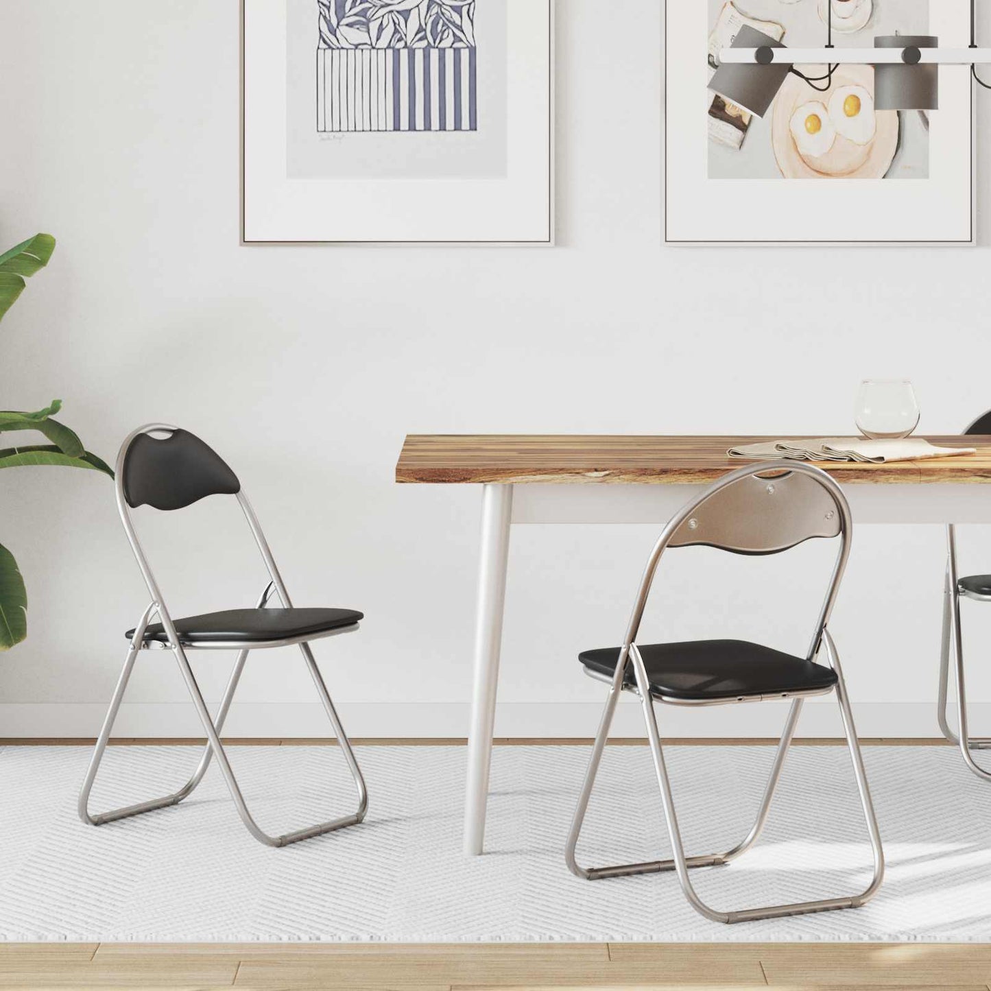 Folding Chair 2 pcs Black and Grey 48 x 43.5 x 81 cm