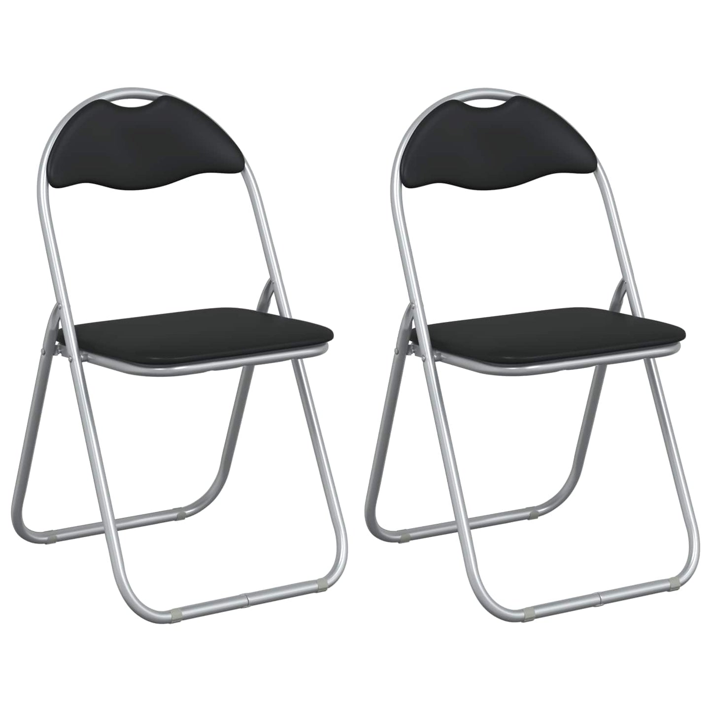 Folding Chair 2 pcs Black and Grey 48 x 43.5 x 81 cm