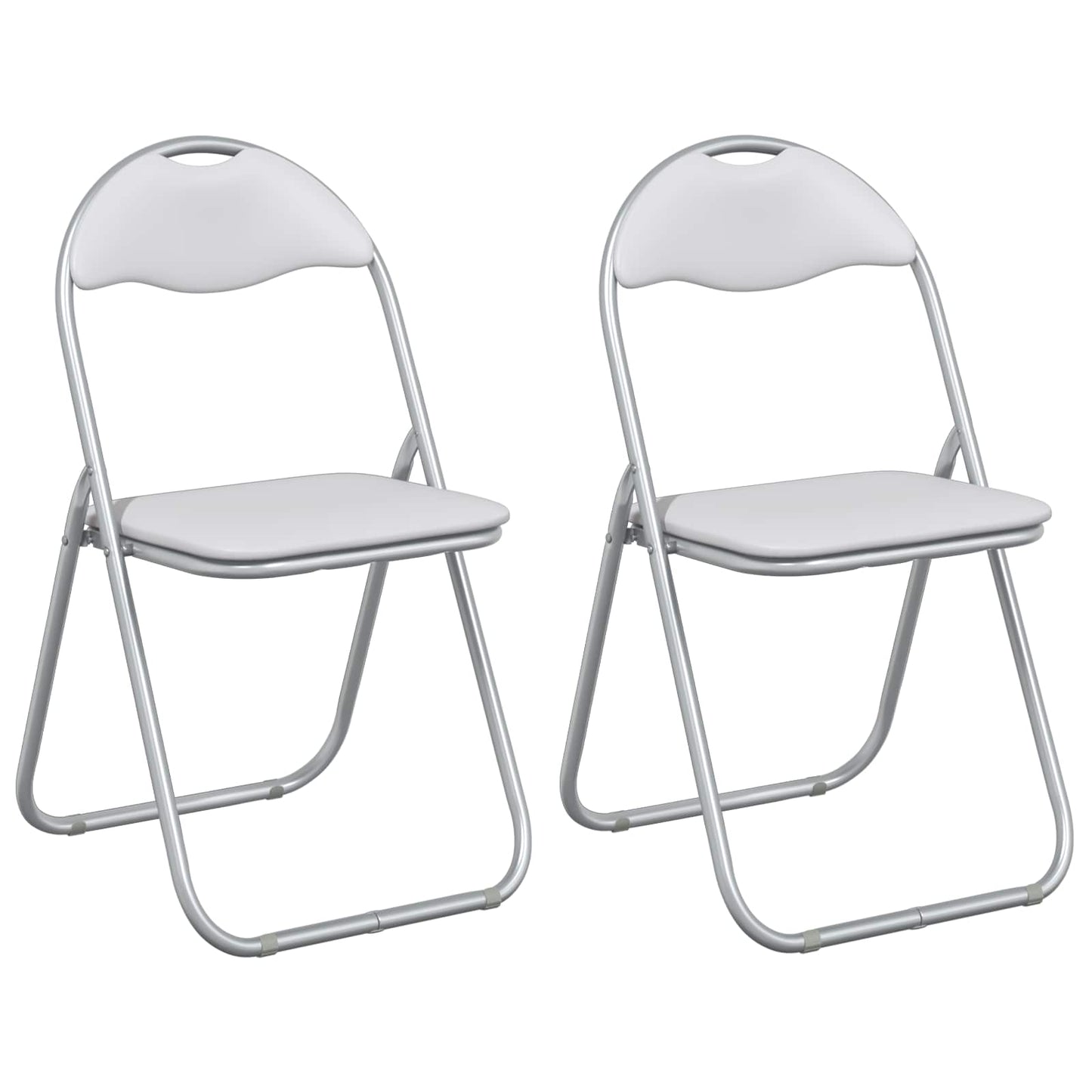 Folding Chair 2 pcs White and Grey 48 x 43.5 x 81 cm