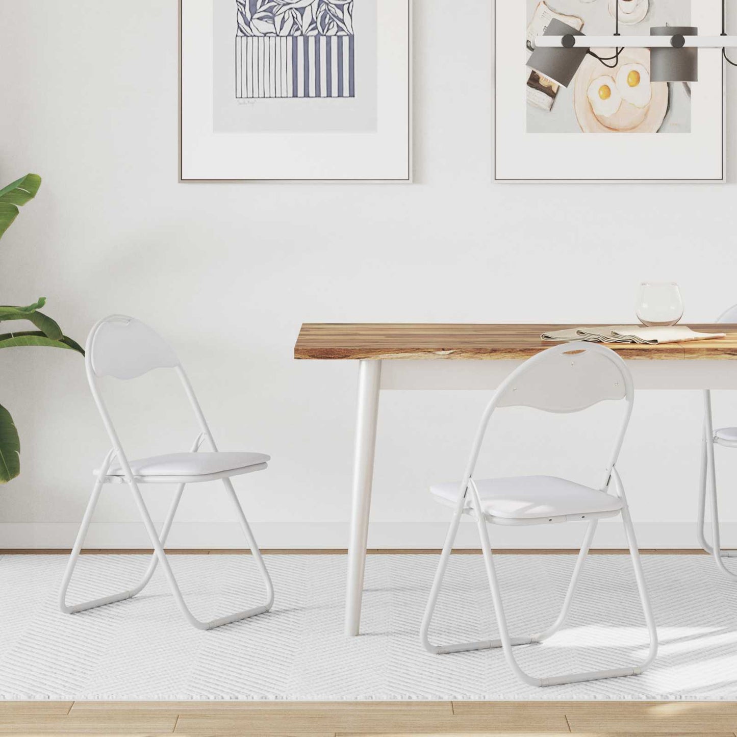 Folding Chair 2 pcs White and Grey 48 x 43.5 x 81 cm