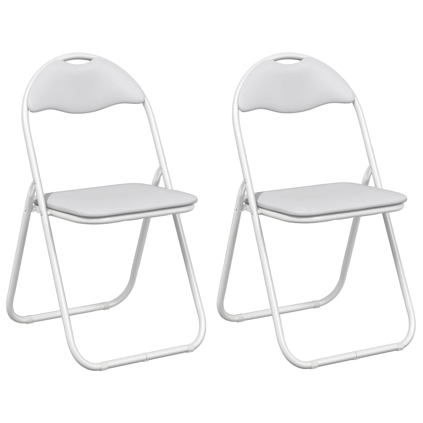 Folding Chair 2 pcs White and Grey 48 x 43.5 x 81 cm
