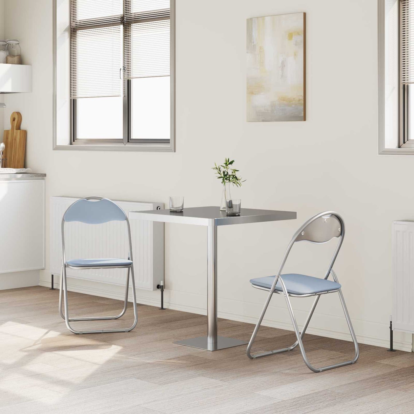 Folding Chair 2 pcs Grey 48 x 43.5 x 81 cm Faux Leather