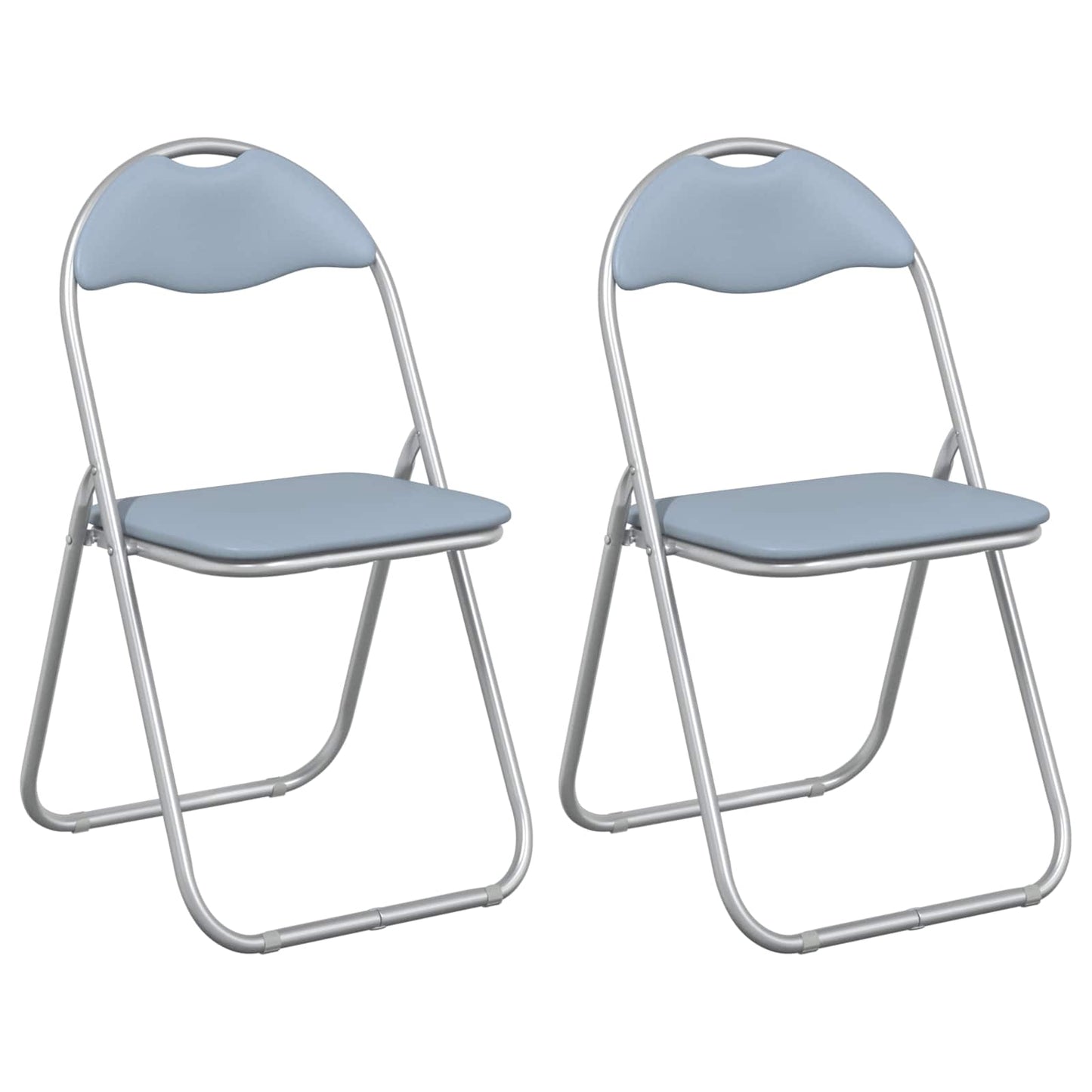 Folding Chair 2 pcs Grey 48 x 43.5 x 81 cm Faux Leather