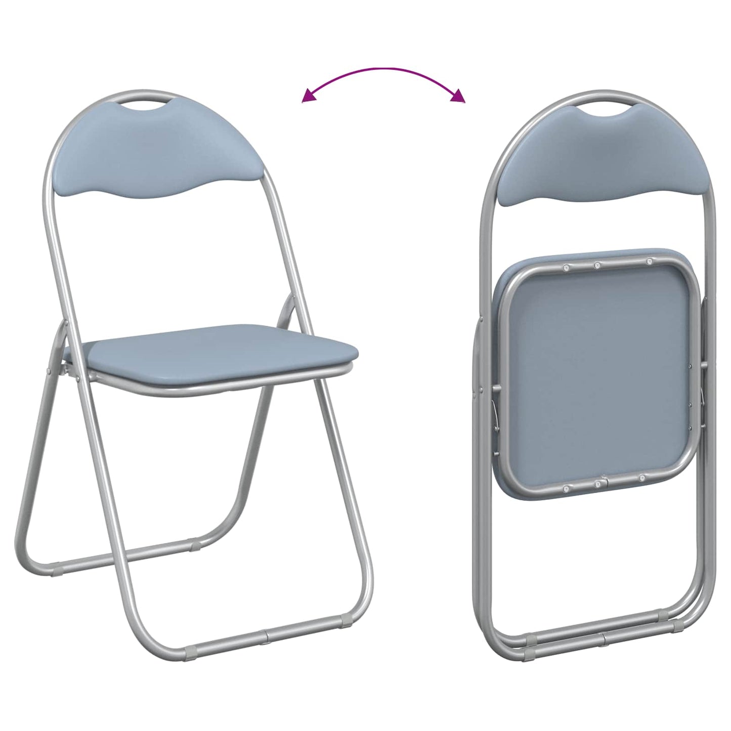Folding Chair 2 pcs Grey 48 x 43.5 x 81 cm Faux Leather