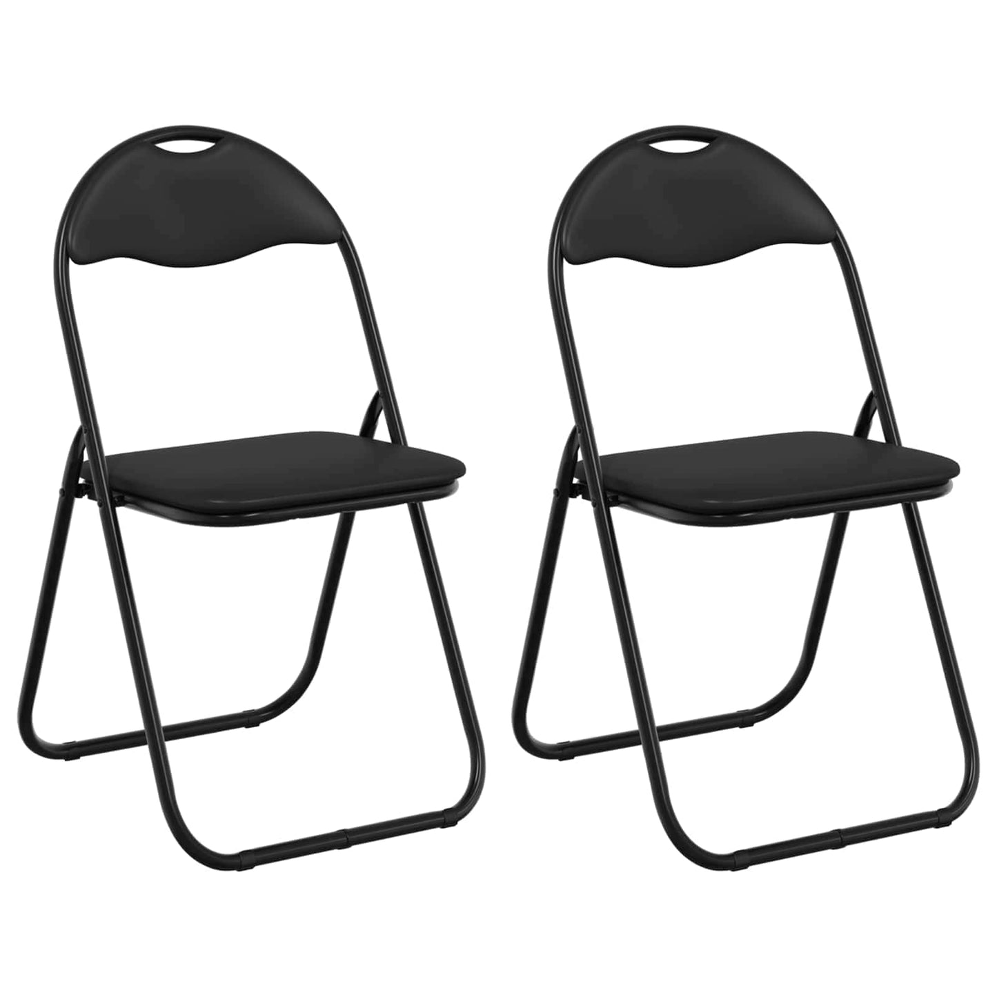 Folding Chair 2 pcs Black 48 x 43.5 x 81 cm Faux Leather