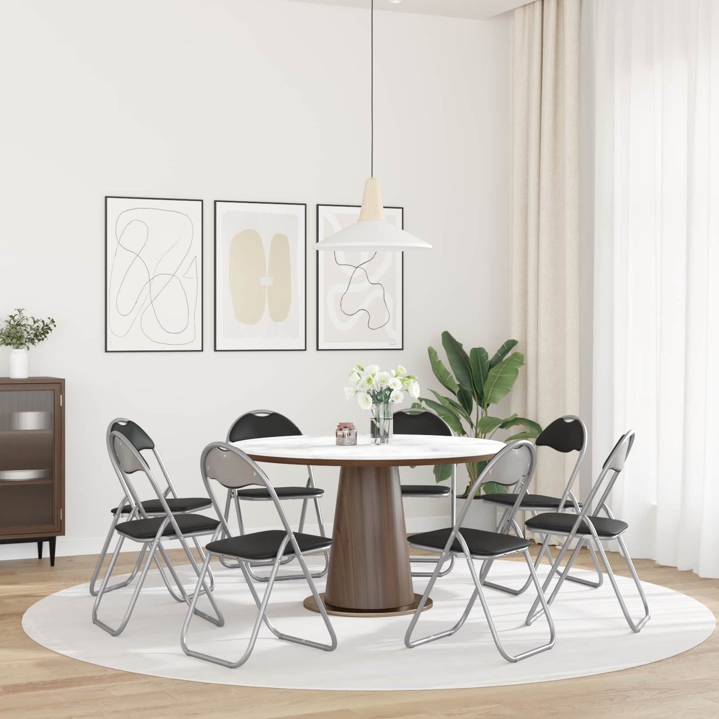 Folding Chair 8 pcs Black and Grey 48 x 43.5 x 81 cm