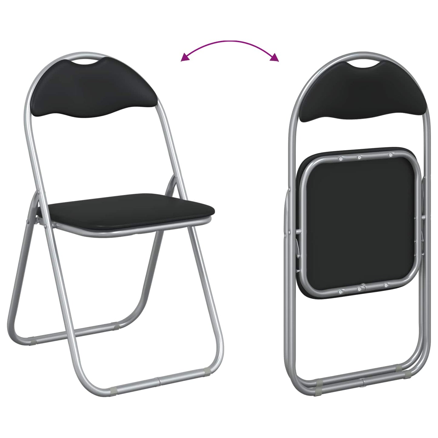Folding Chair 8 pcs Black and Grey 48 x 43.5 x 81 cm